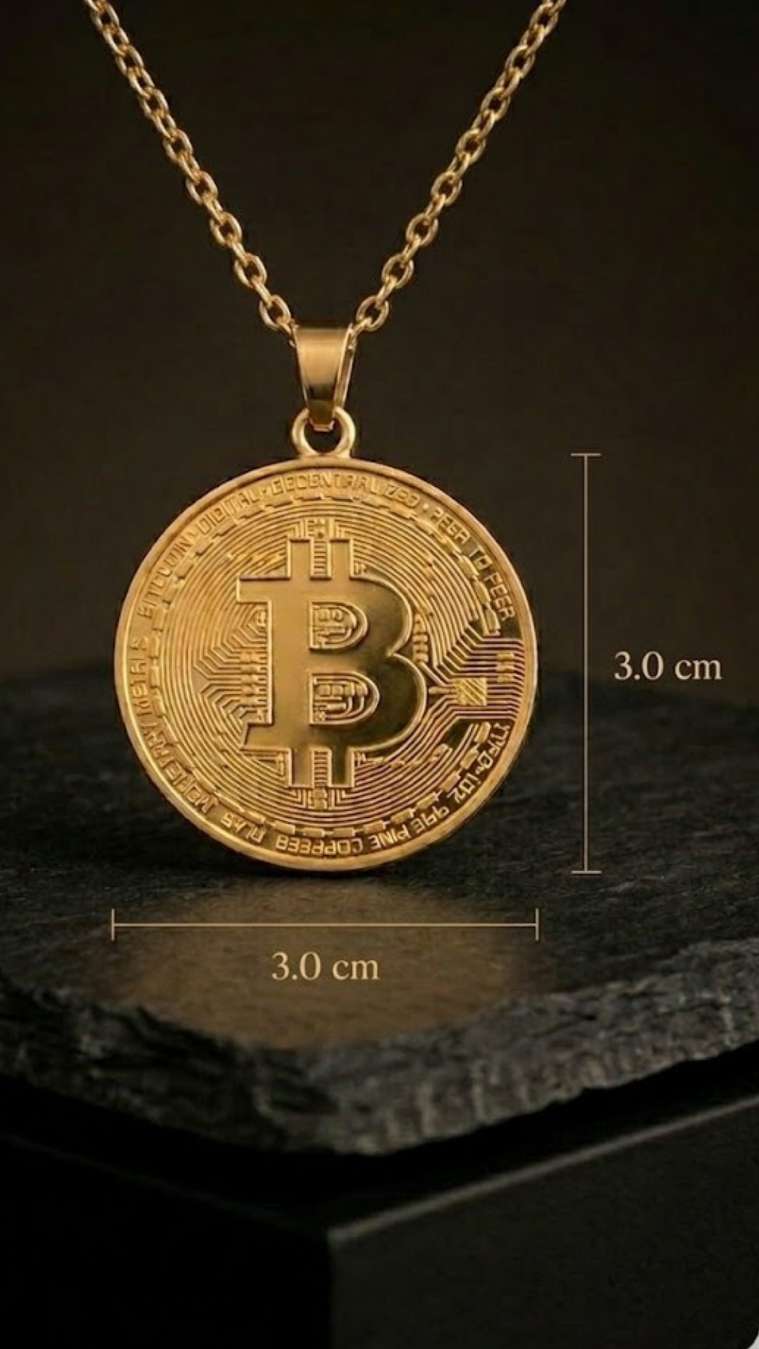 Bitcoin Necklace | Handmade in 18K Gold | Crypto Jewelry for Blockchain Lovers