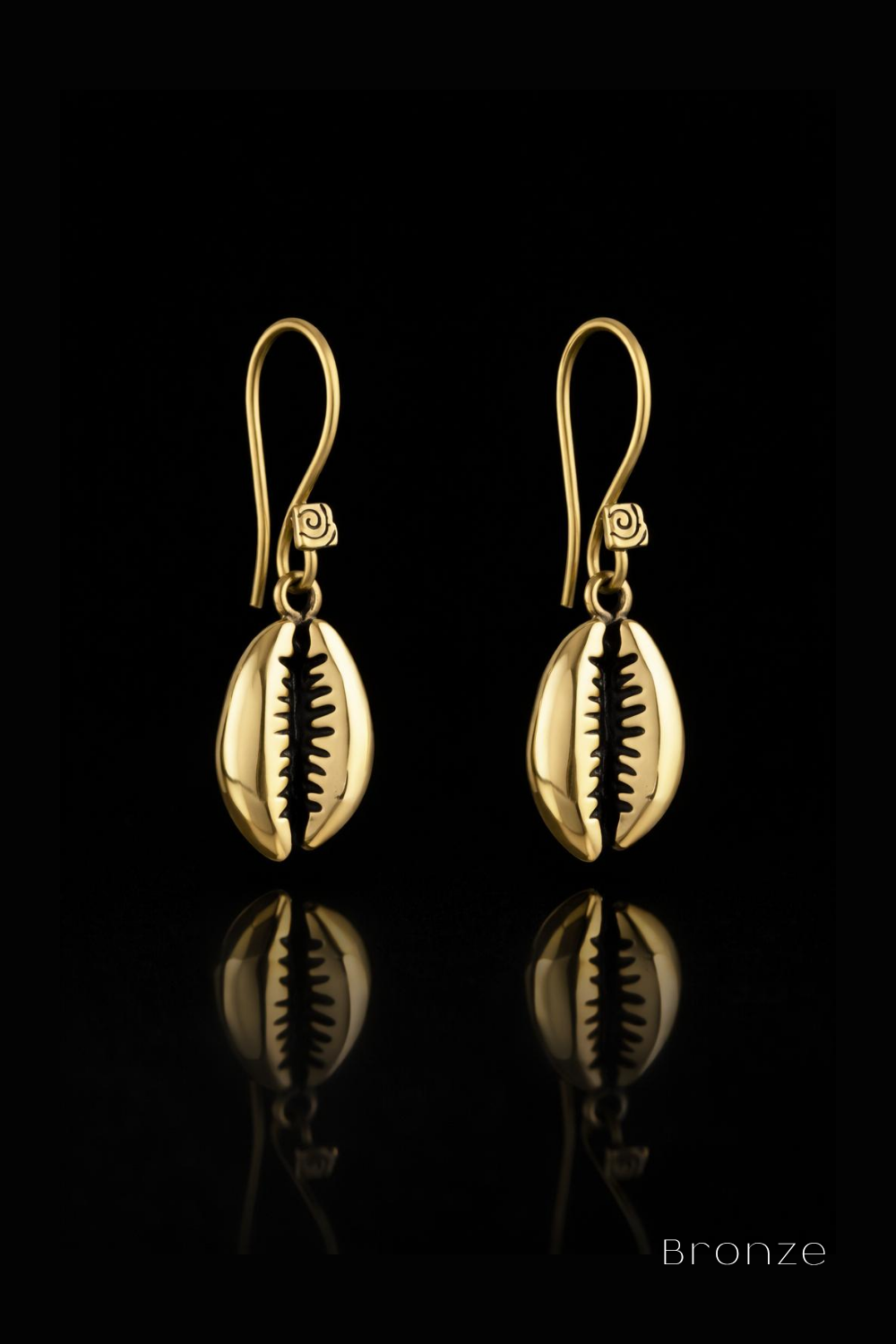 Cowrie Shell Earrings – Bronze & Silver-Plated Finish | Limited Edition