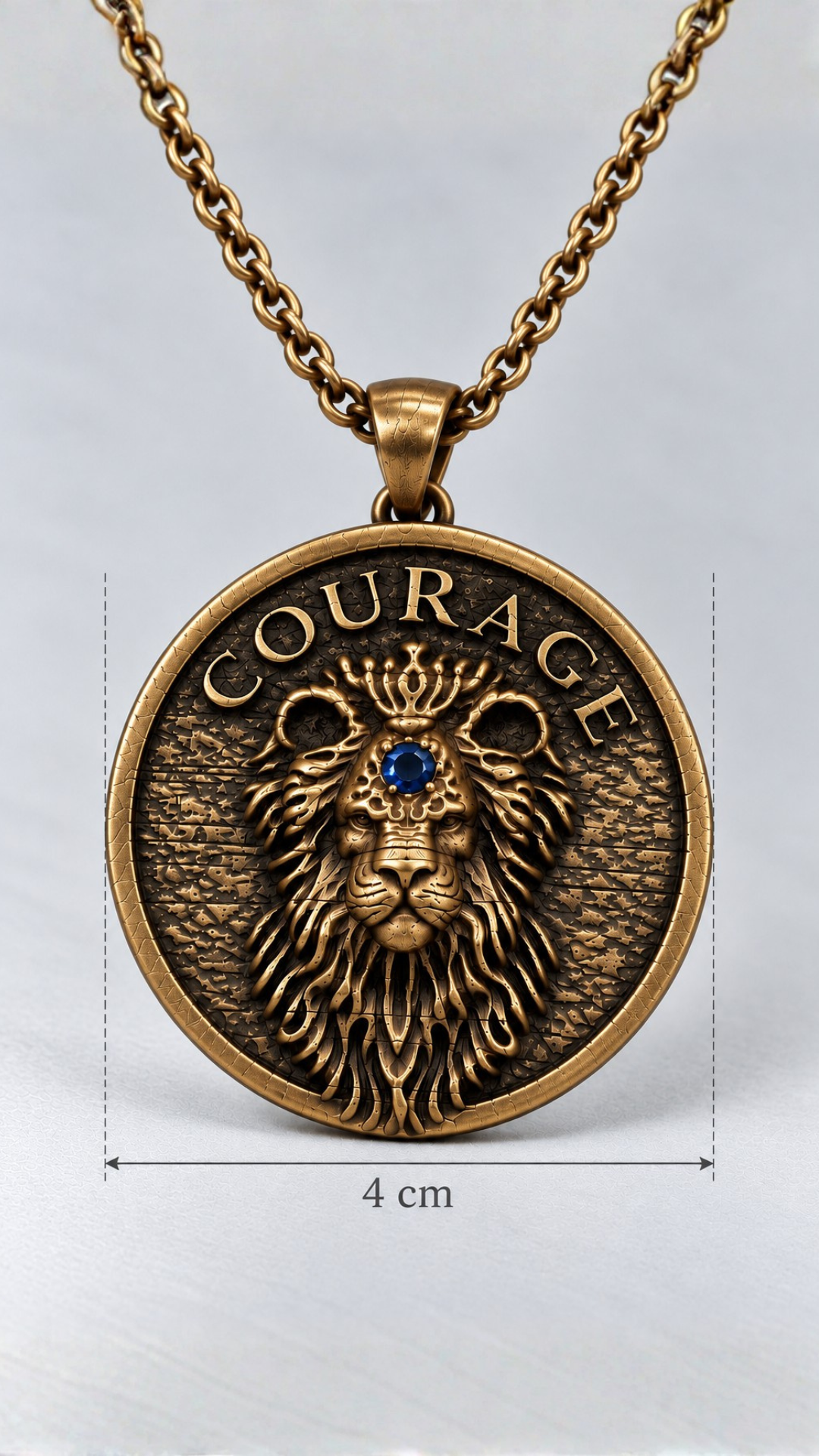 Collar León Coraje | Símbolo de Valentía y Liderazgo | Hecho a Mano en Plata de Ley 925, Chapado en Oro de 24k, Cobre, Bronce