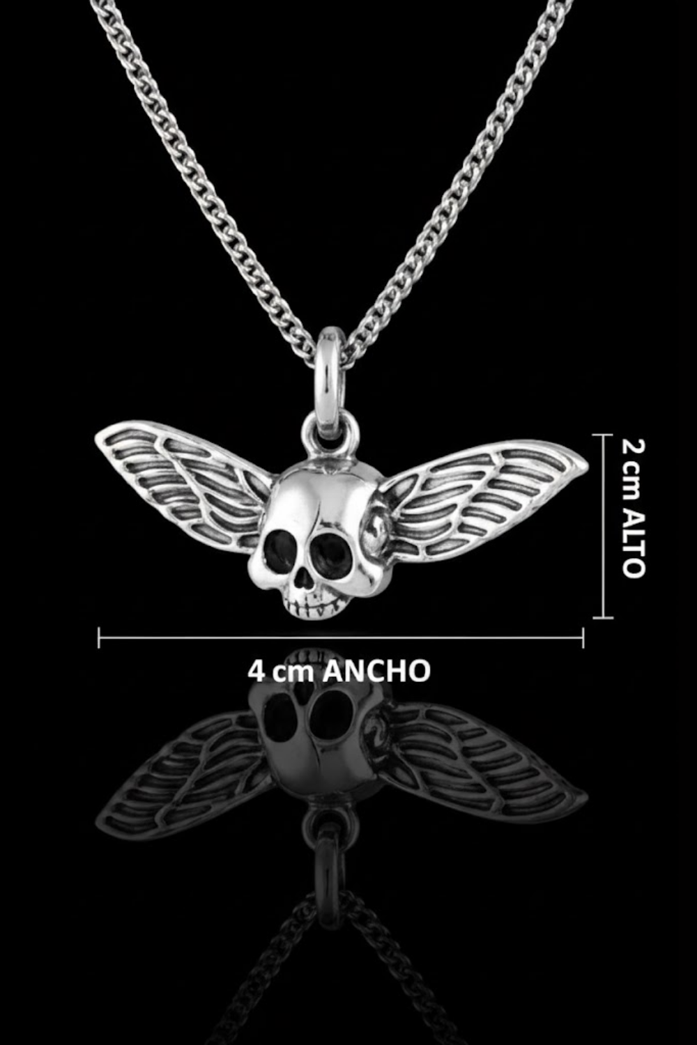 Winged Skull Necklace – Raised Relief Design in Bronze or Silver-Plated Finish | Limited Edition