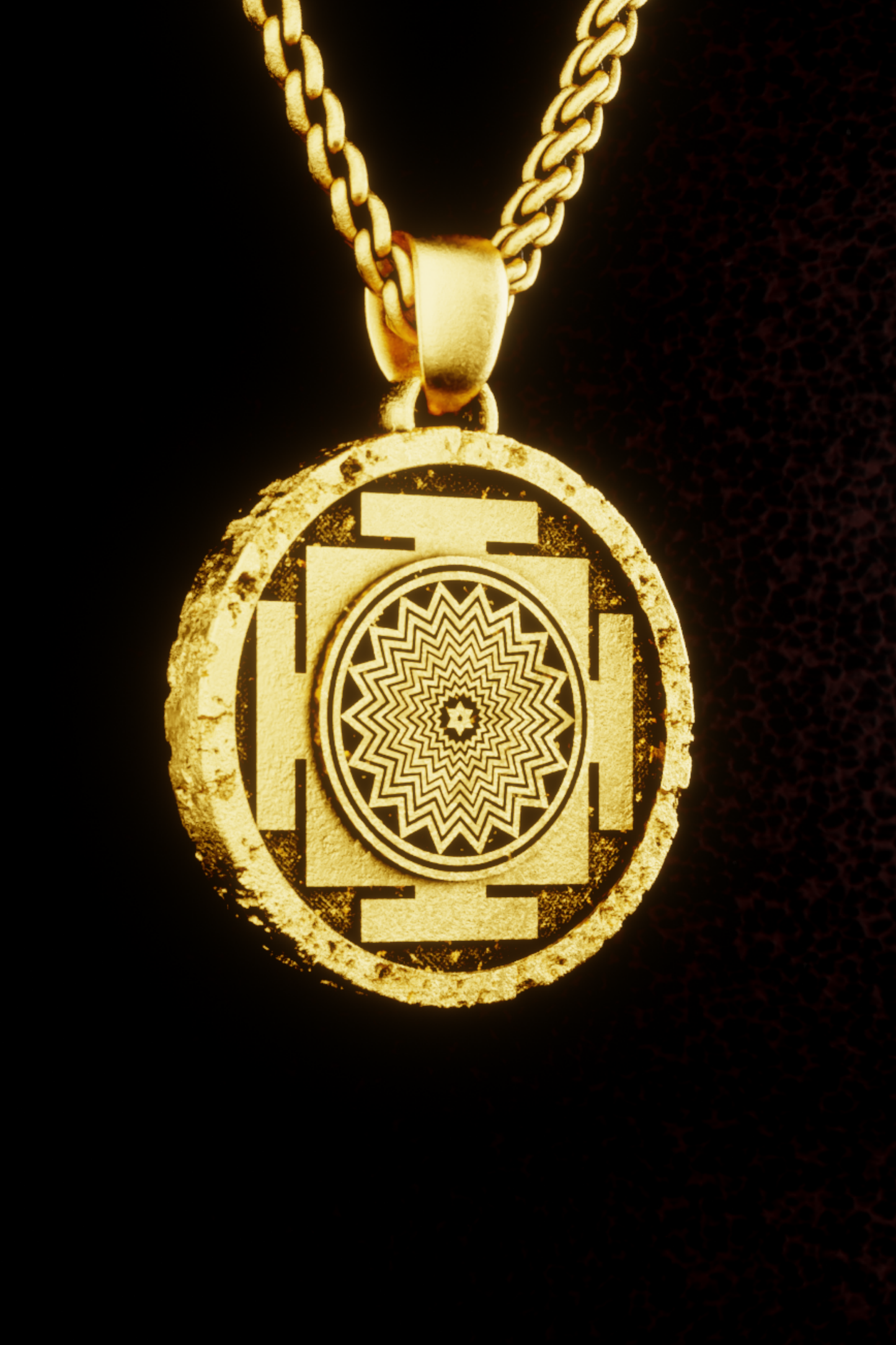 Collar Shiva Yantra, collar personalizable, bronce, plata esterlina, collar de oro de 24 km, collar de mandala, tamaño pequeño