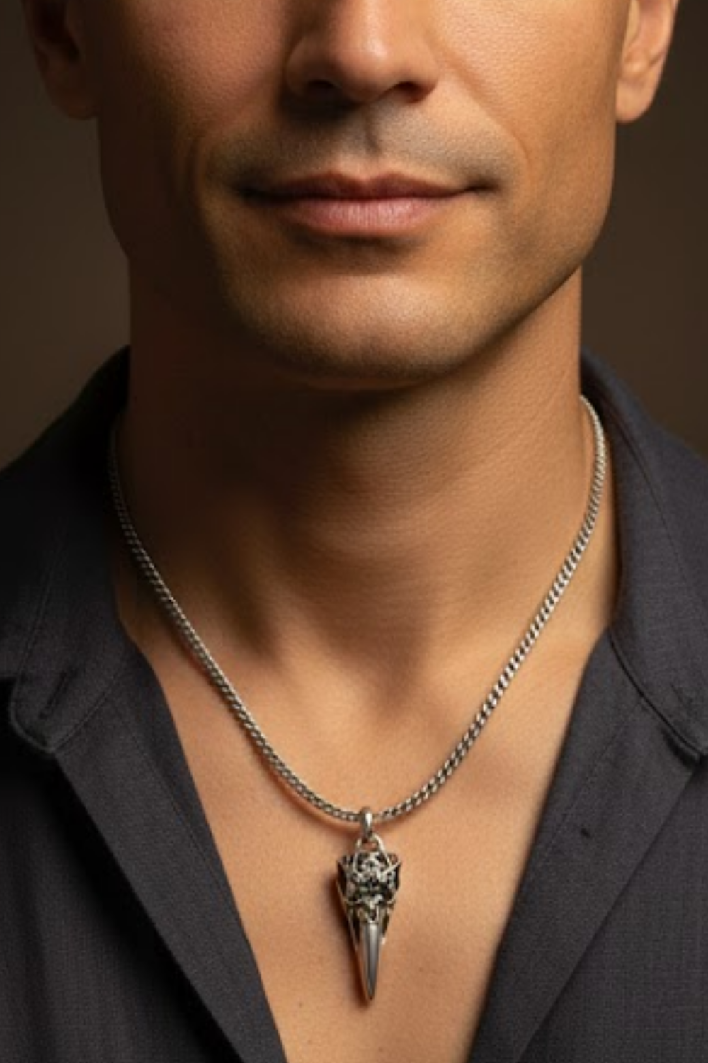 Raven Skull Necklace – Bronze & Silver-Plated Finish | Limited Edition