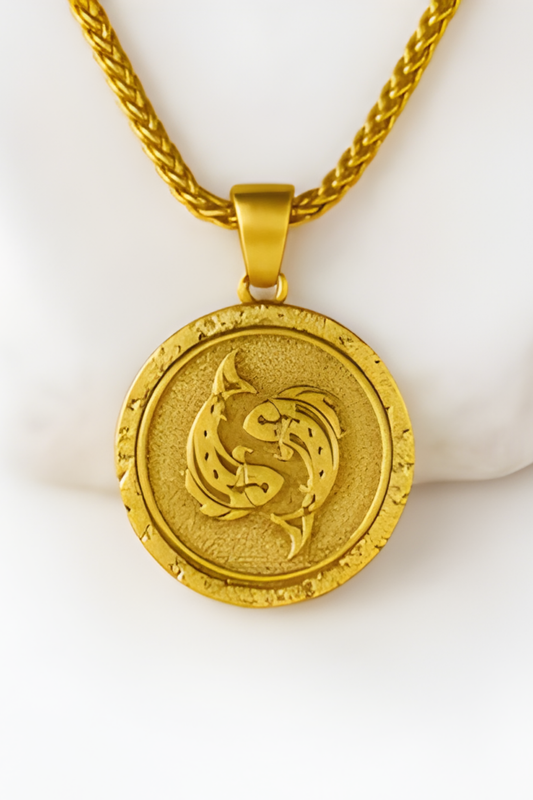 Pisces Zodiac Necklace – Symbol of Intuition, Inspiration & Flow in 18K Gold