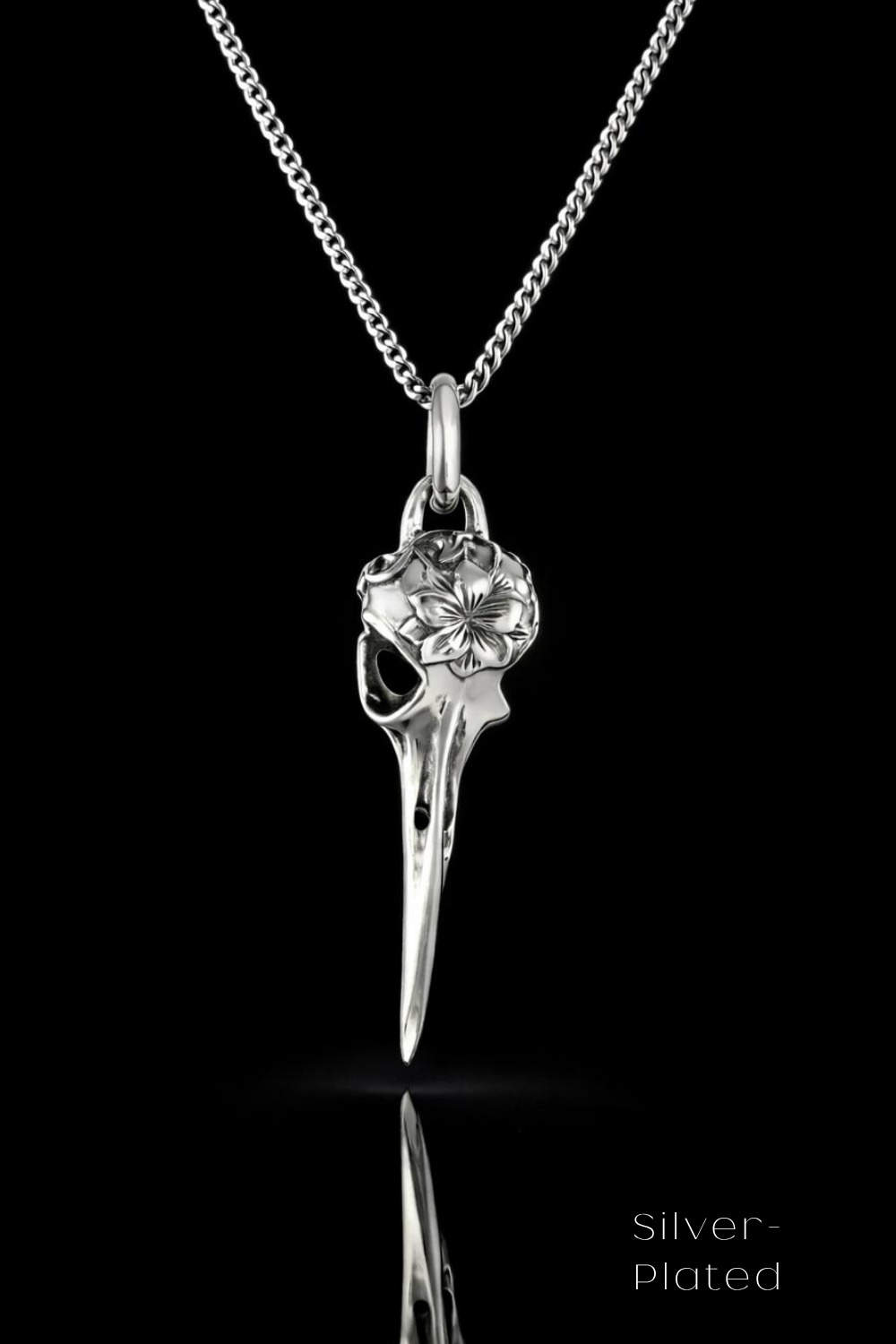 Hummingbird Skull Necklace – Bronze & Silver-Plated Finish | Limited Edition