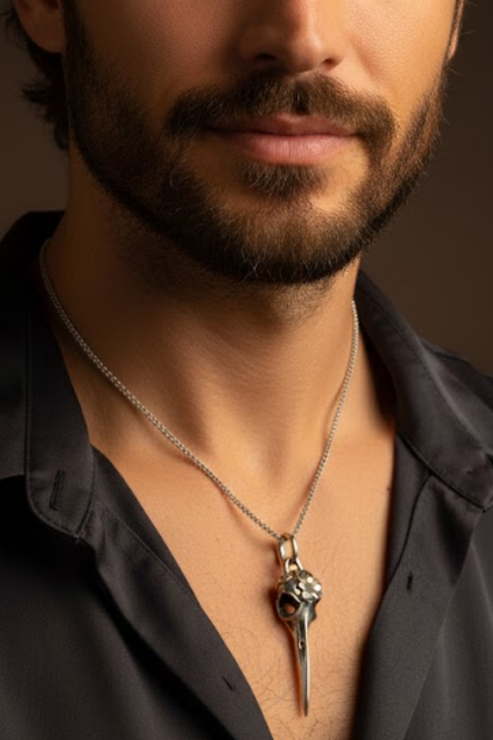 Hummingbird Skull Necklace – Bronze & Silver-Plated Finish | Limited Edition