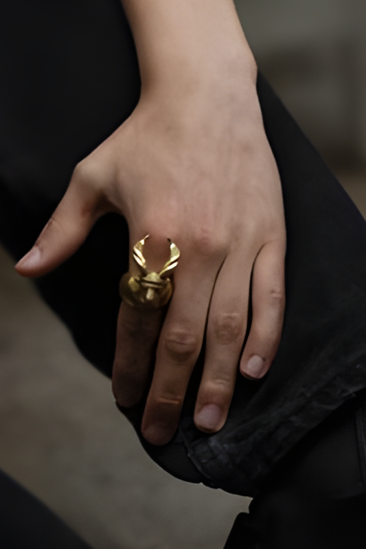 Handmade Capricorn Zodiac Ring | Symbol of Ambition & Determination | Bronze, 925 Sterling Silver, 24K Gold Plated