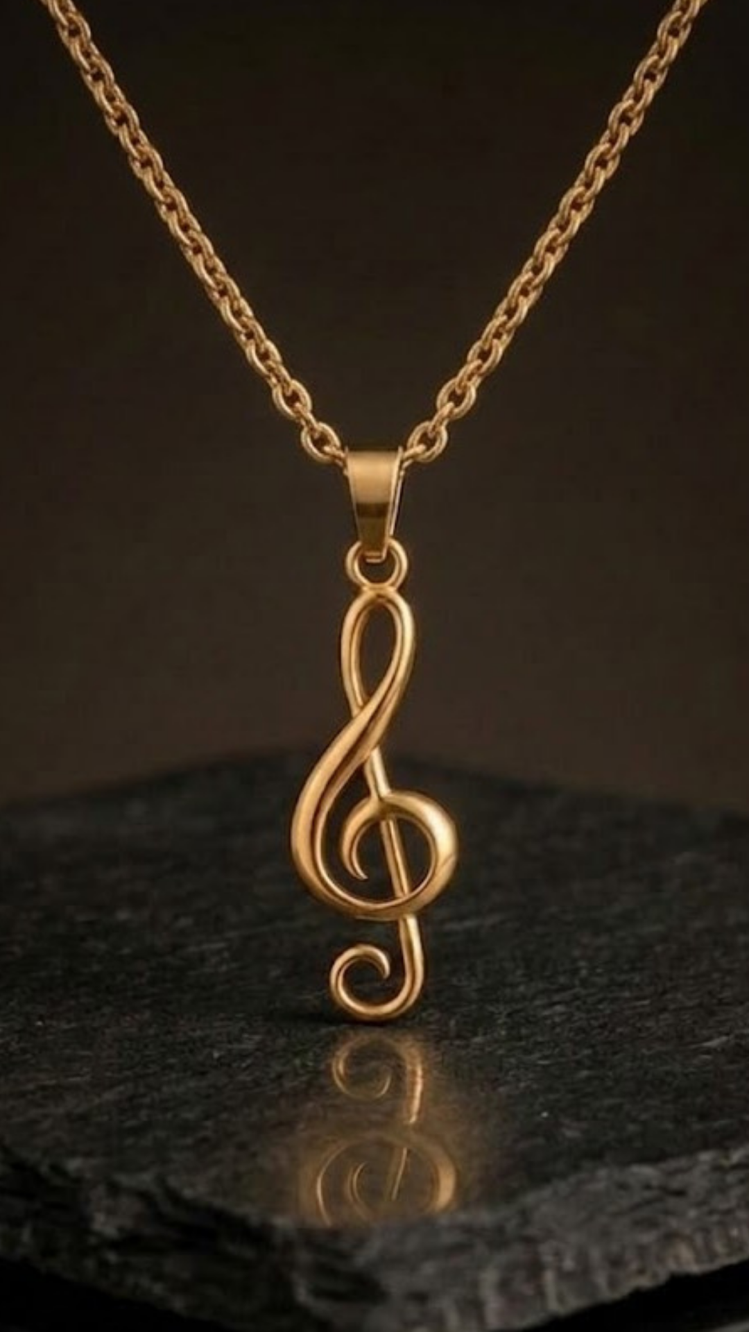 Treble Clef Necklace in 18k Gold | Handmade Musical Pendant, Unique Jewelry Gift for Music Lovers