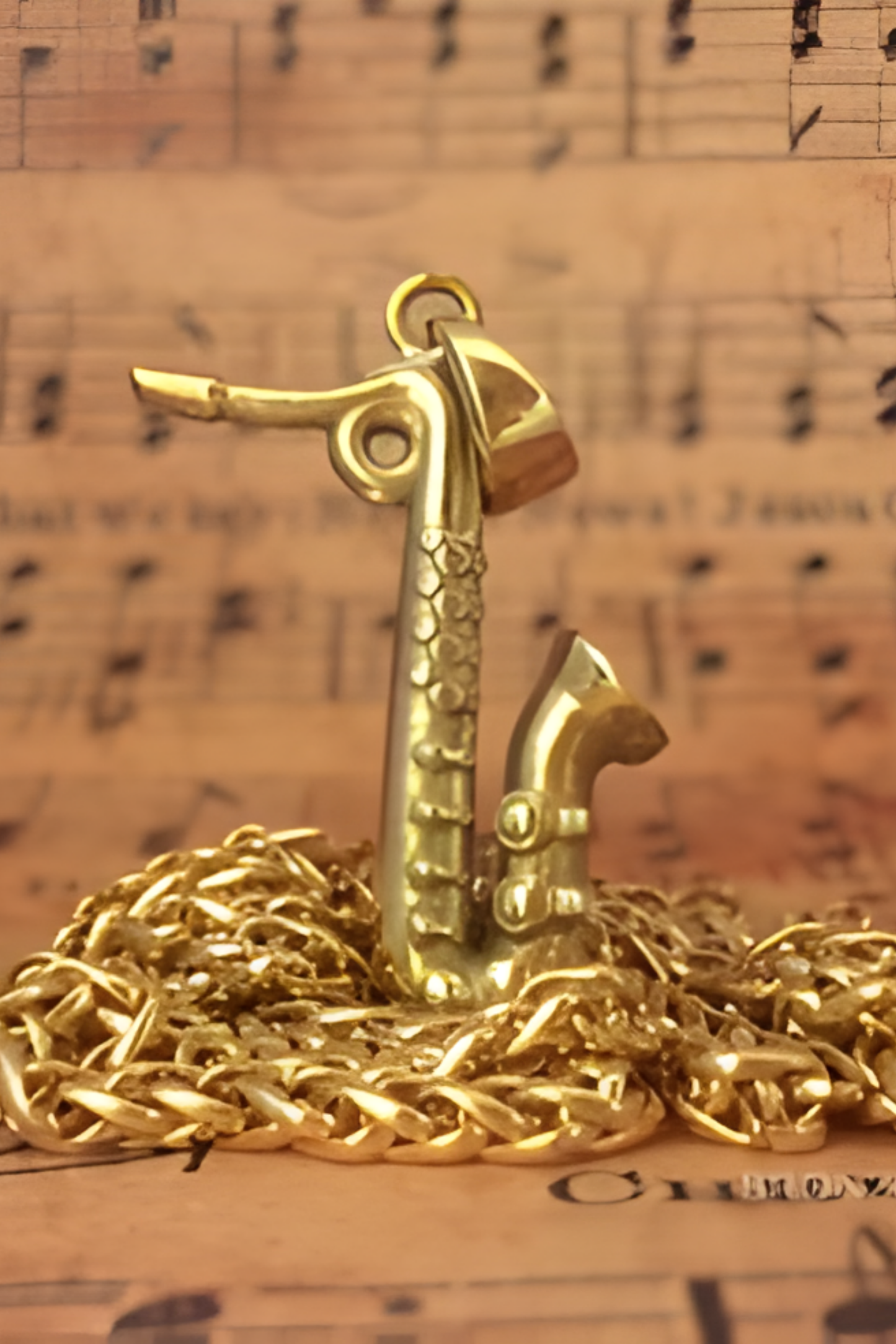 Handcrafted Saxophone Pendant Necklace | Handmade Music Lover Jewelry | Symbol of Jazz & Passion | Sterling Silver, Bronze, 24K Gold Plated
