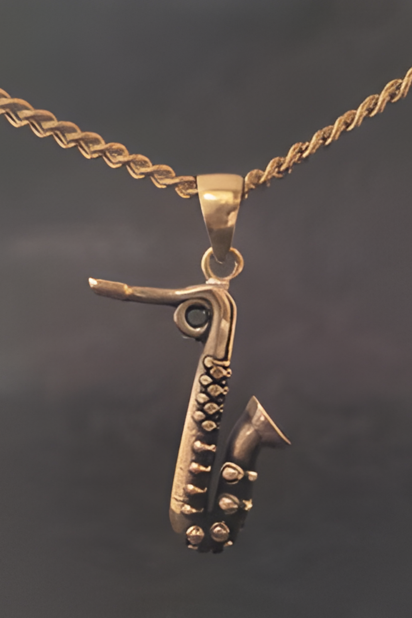 Handcrafted Saxophone Pendant Necklace | Handmade Music Lover Jewelry | Symbol of Jazz & Passion | Sterling Silver, Bronze, 24K Gold Plated