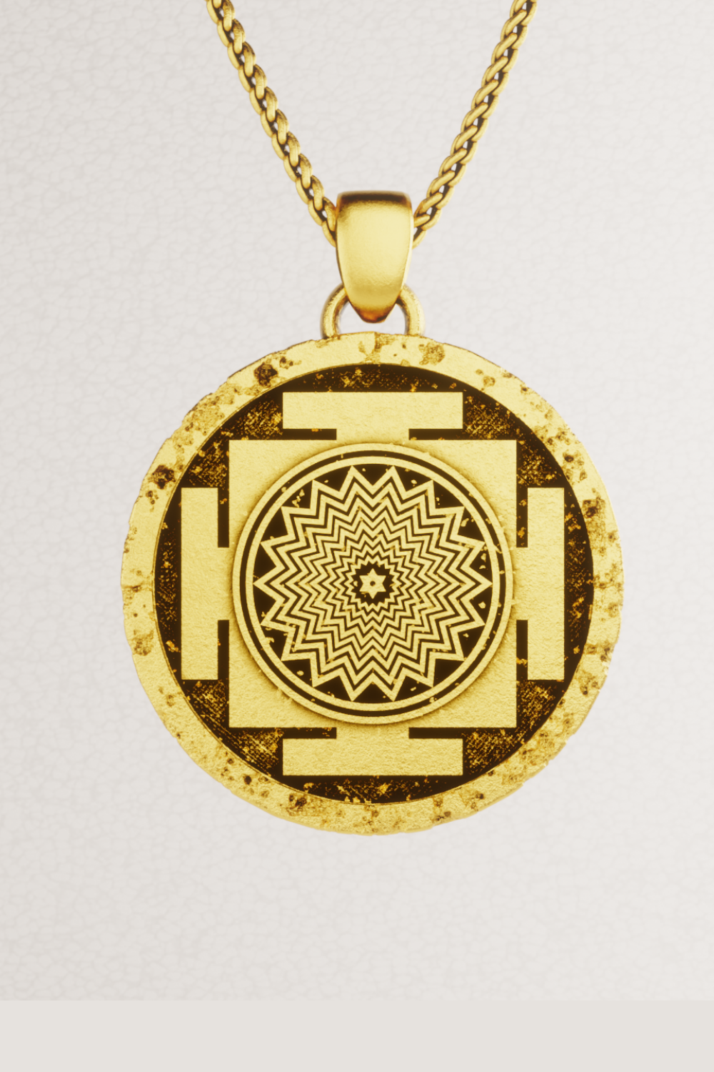 Collar Shiva Yantra, collar personalizable, bronce, plata esterlina, collar de oro de 24 km, collar de mandala, tamaño pequeño