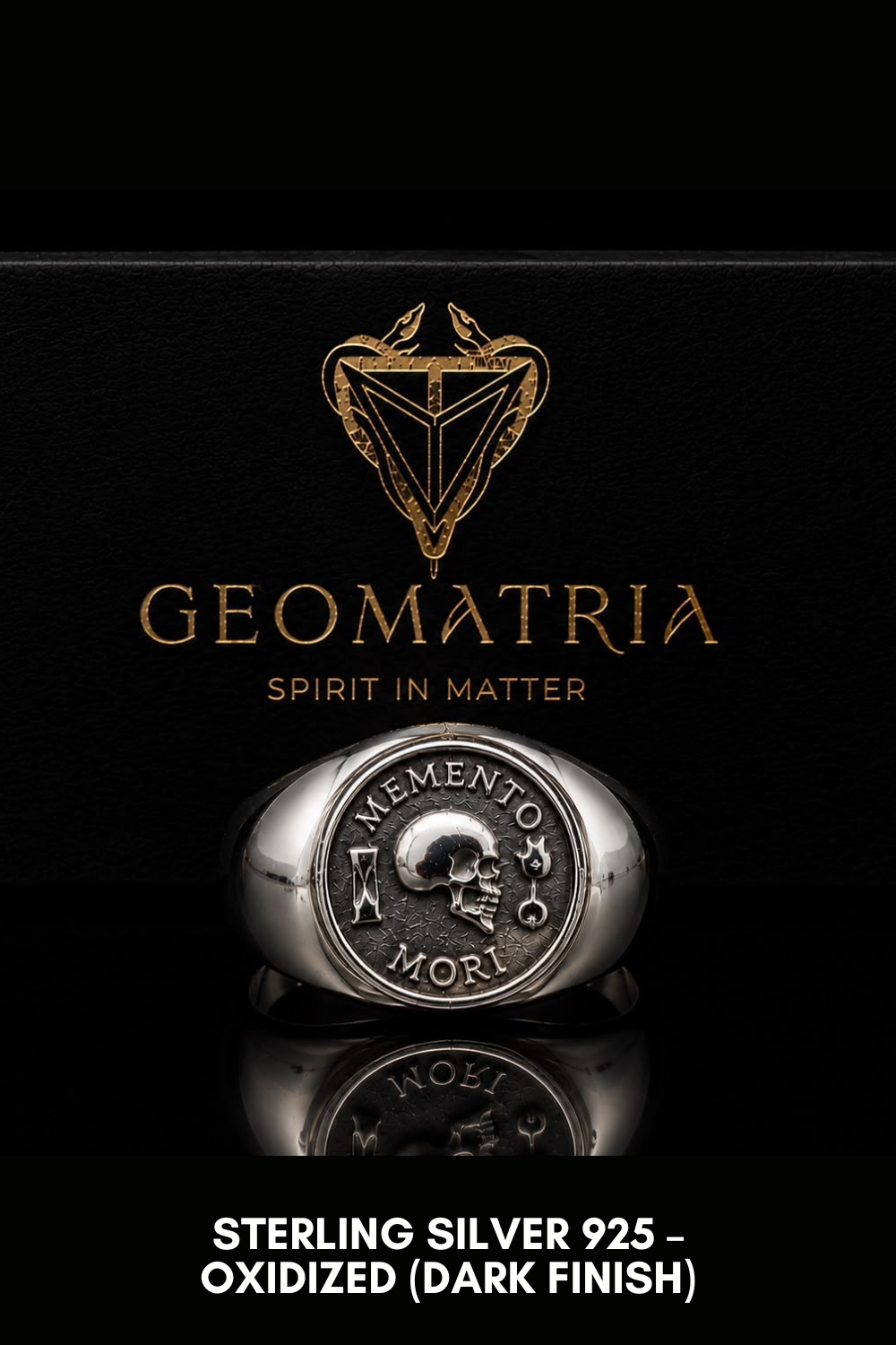 Memento Mori Set | Dual Metal Pendant & Ring | Handmade in 925 Sterling Silver & Bronze