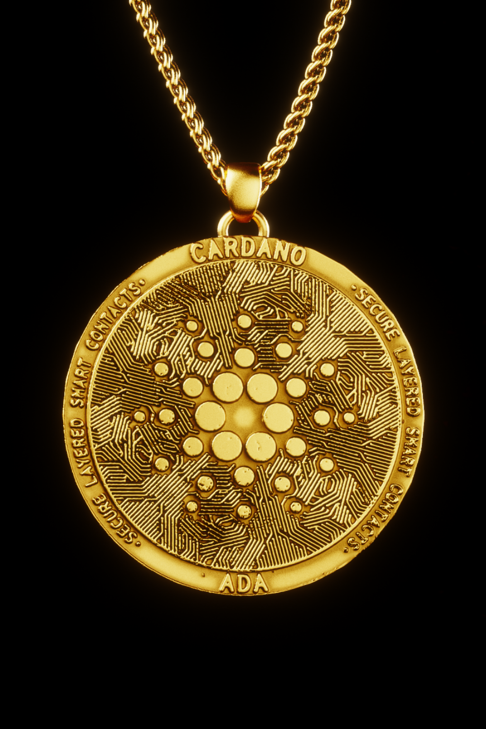 Cardano ADA Necklace – Blockchain Symbol Pendant, Gift for Crypto Lovers | 18K Gold