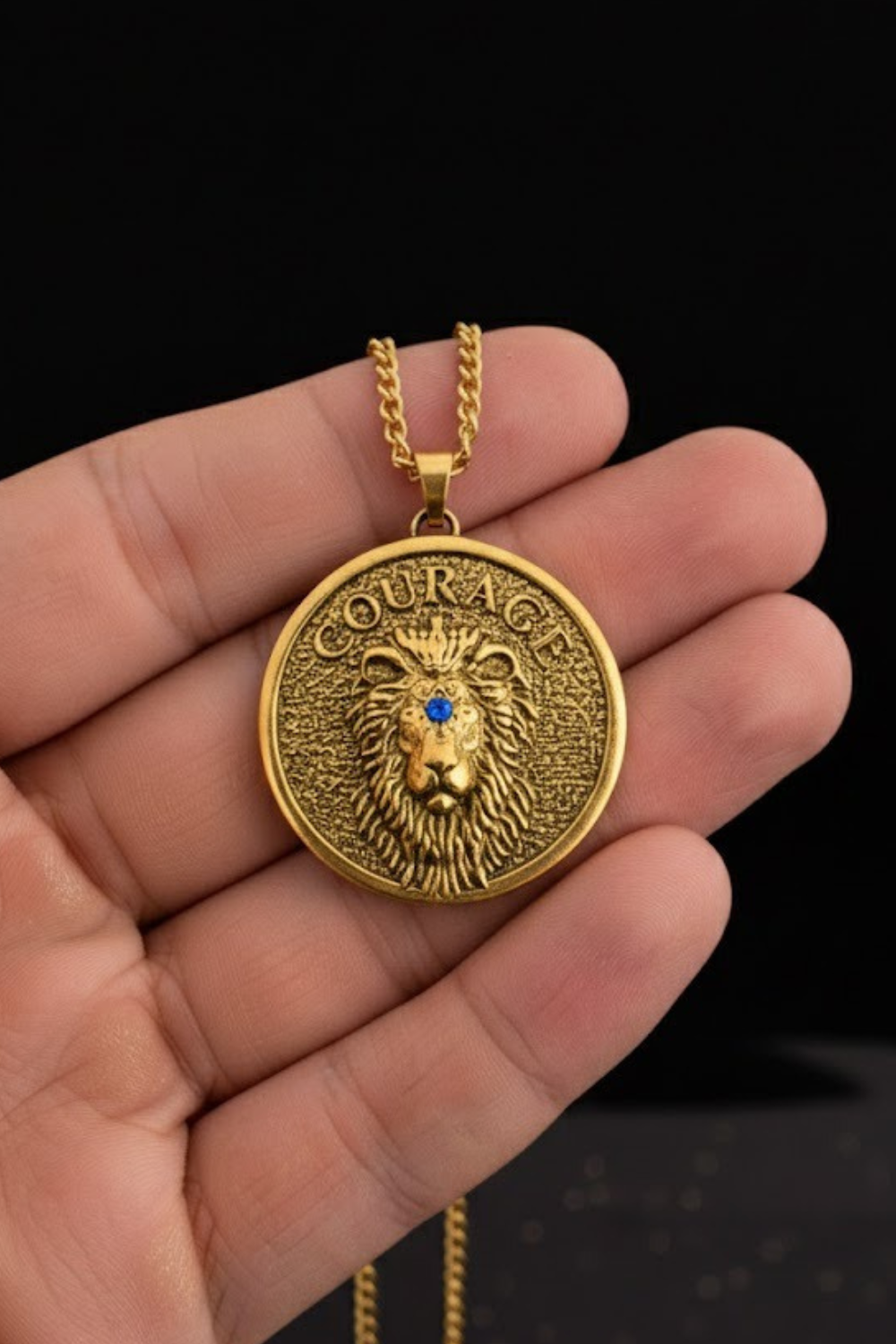 Lion Head Courage Necklace | Symbol of Bravery and Leadership | Handmade in 925 Sterling Silver, 24k Gold Plated, Copper, Bronze
