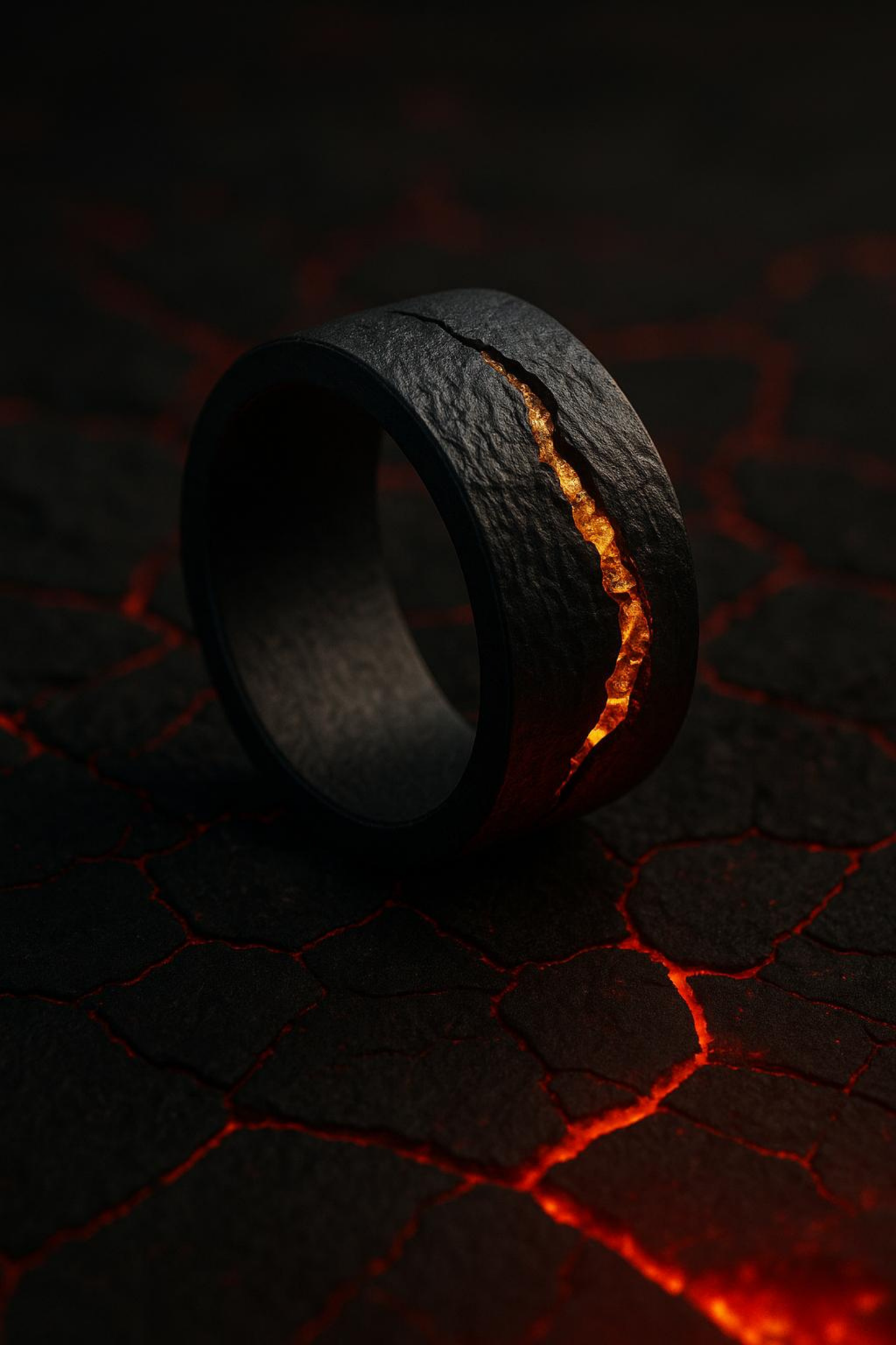 Anillo de volcán hecho a mano en plata de ley y oro de 18 quilates | Joyería única inspirada en la lava, anillo artesanal con personalidad, regalo unisex