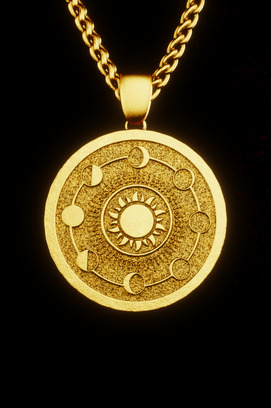 Collar de fases lunares, collar personalizado, collar de bronce, collar de plata esterlina, collar chapado de oro de 24 km, collar de luna, hecho a mano