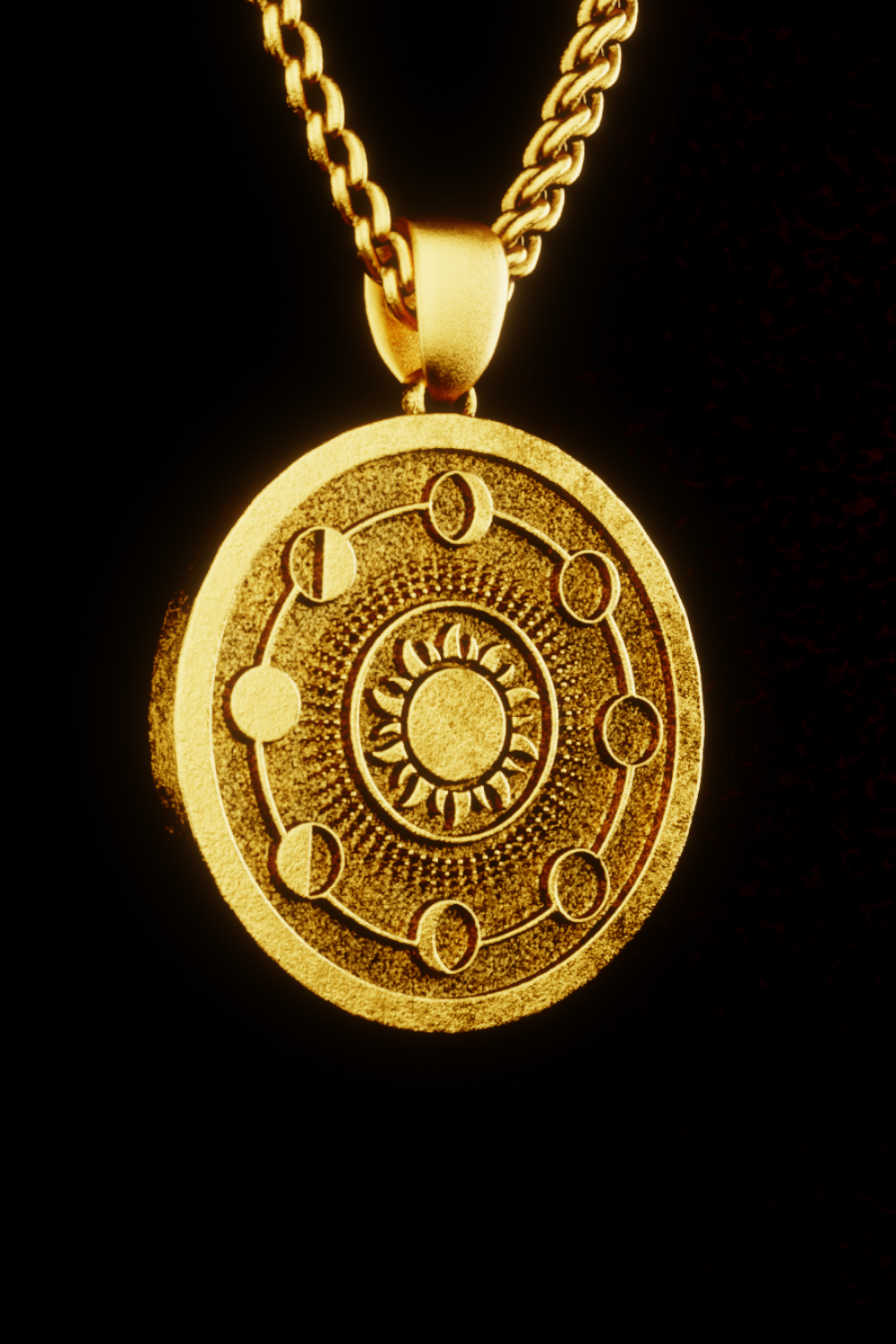 Collar de fases lunares, collar personalizado, collar de bronce, collar de plata esterlina, collar chapado de oro de 24 km, collar de luna, hecho a mano