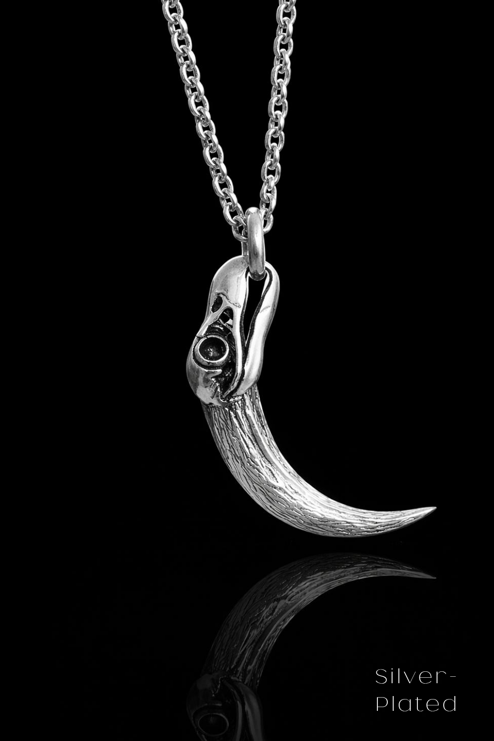 Collar Cabeza de Cuervo | Símbolo de Sabiduría, Transformación y Misterio | Hecho a mano en Plata 925, Baño de Oro 24K, Bronce