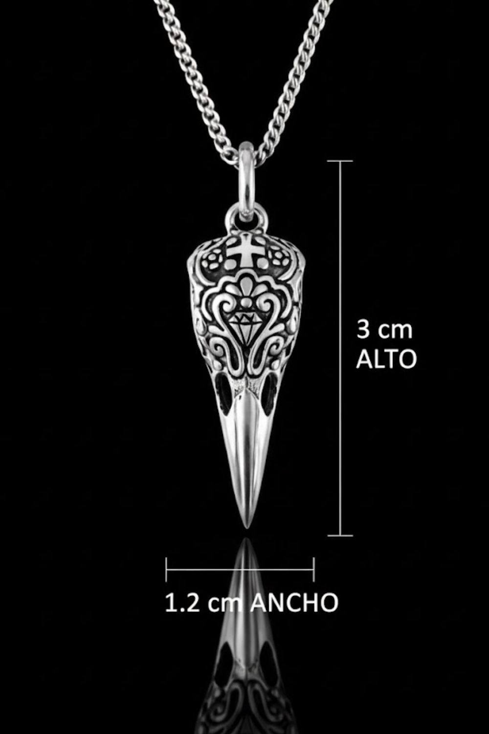 Collar Cabeza de Cuervo | Símbolo de Sabiduría, Transformación y Misterio | Hecho a mano en Plata 925, Baño de Oro 24K, Bronce