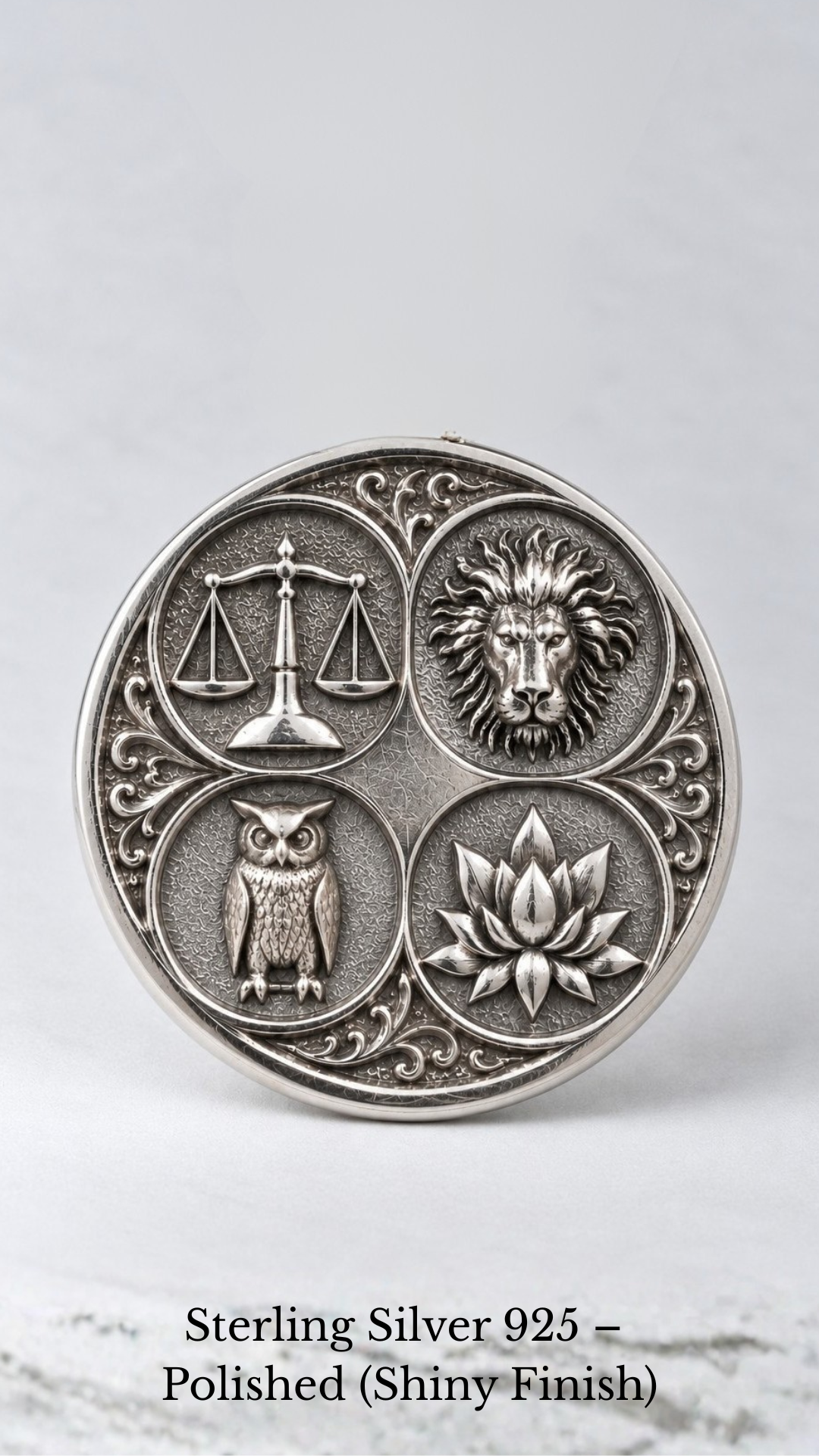 Stoic Virtues Coin | Handmade in 925 Sterling Silver, 24K Gold Plated, Bronze, Copper