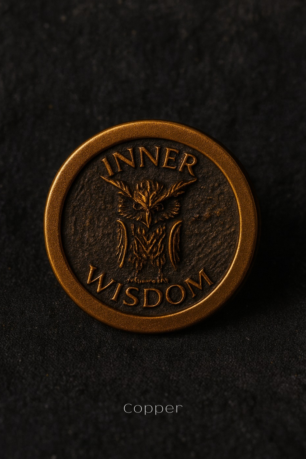 Owl Inner Wisdom Coin | Symbol of Intuition, Knowledge & Insight || Handmade in 925 Sterling Silver, 24K Gold Plated, Bronze, Copper
