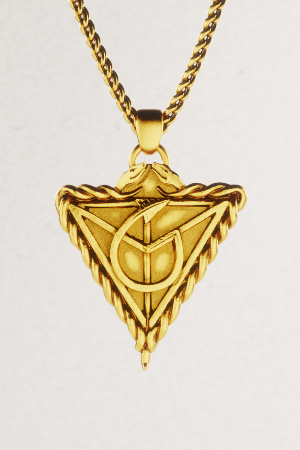 Divine geometry, handmade 18K gold pendant