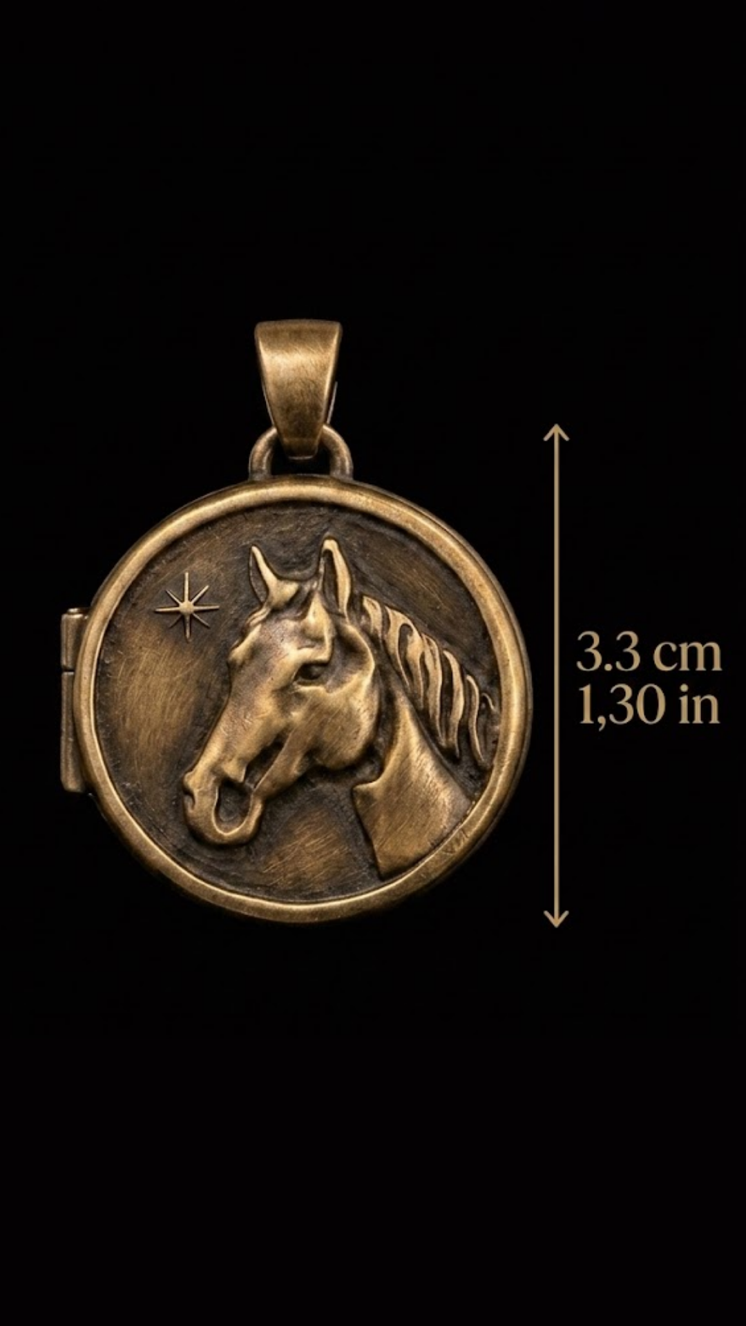 The Equestrian Locket Necklace | Guardian Steed | Handmade in 925 Sterling Silver, 24k Gold Plated, Copper