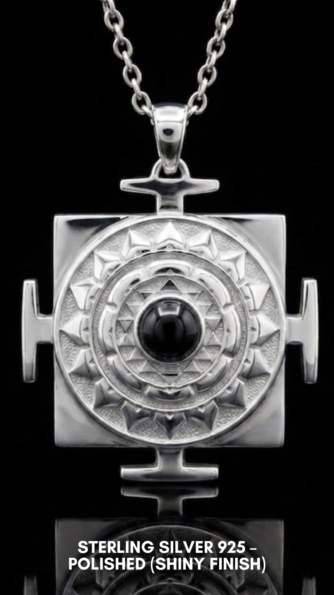 Collar Cuadrado Shiva Yantra | Símbolo de Transformación | Hecho a mano en Plata de Ley 925, Chapado en Oro de 24k, Cobre, Bronce