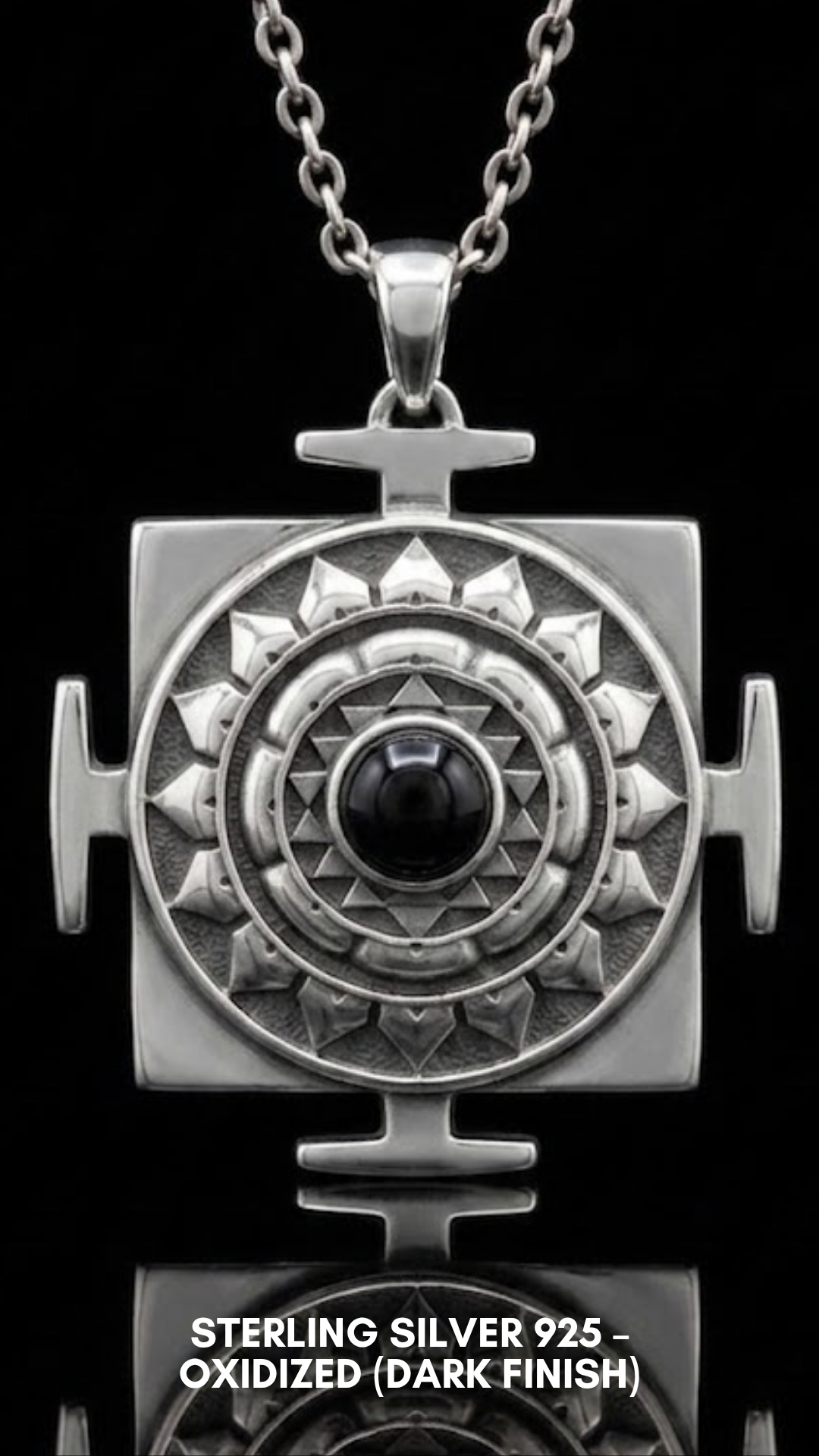 Collar Cuadrado Shiva Yantra | Símbolo de Transformación | Hecho a mano en Plata de Ley 925, Chapado en Oro de 24k, Cobre, Bronce