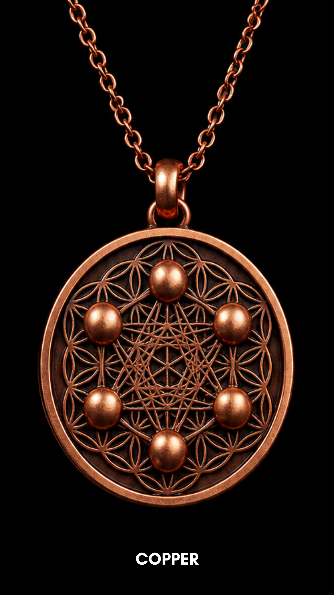Collar Metatrón | Geometría Sagrada Hecha a Mano | Símbolo de Protección Divina y Expansión Espiritual | Plata de Ley 925, Bañado en Oro de 24K