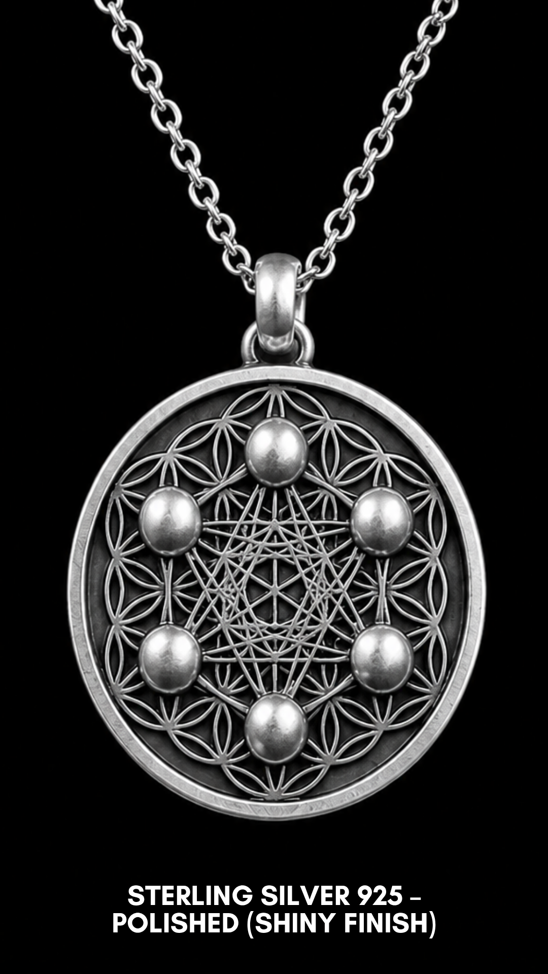 Collar Metatrón | Geometría Sagrada Hecha a Mano | Símbolo de Protección Divina y Expansión Espiritual | Plata de Ley 925, Bañado en Oro de 24K