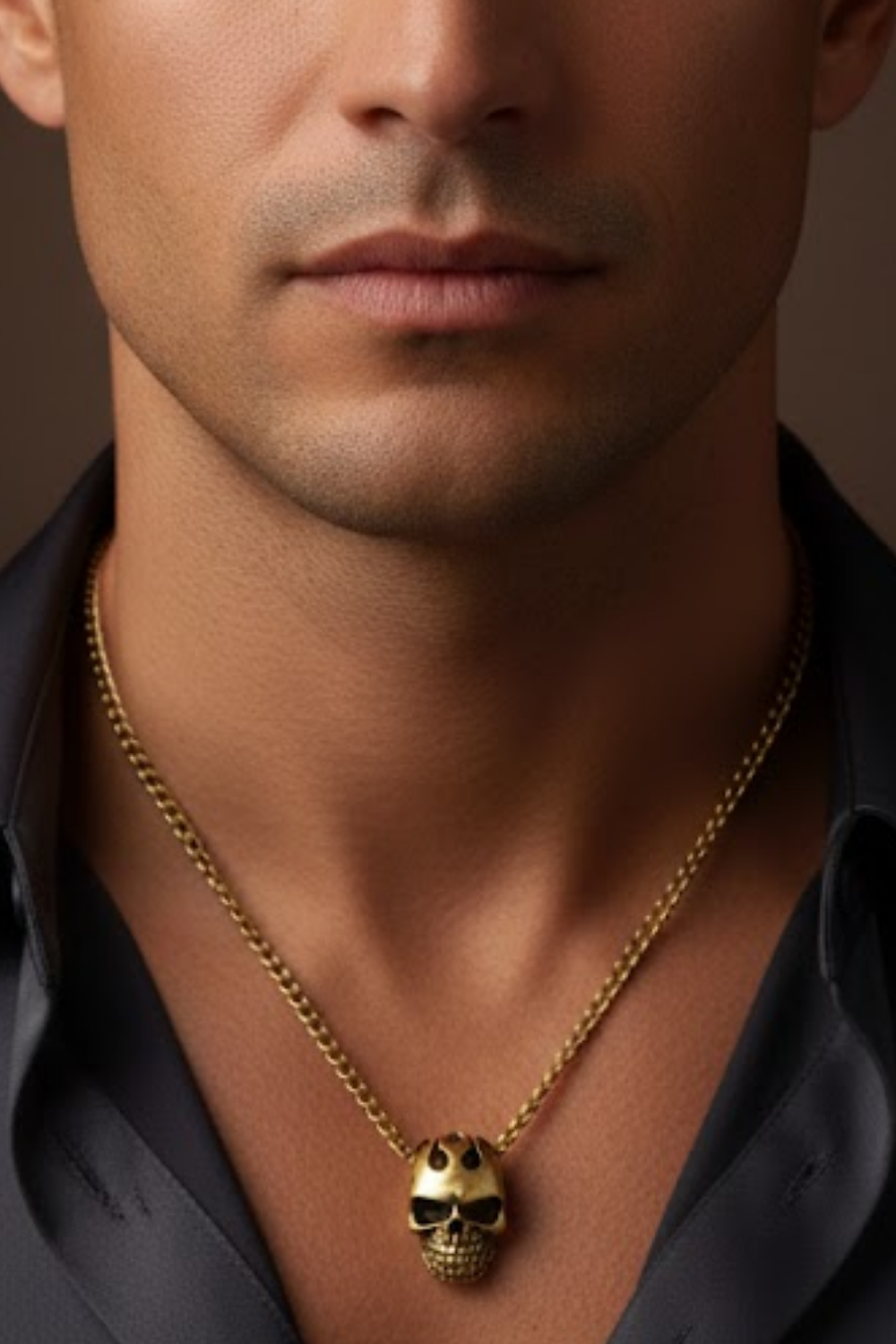 Flaming Skull Necklace – Handmade in Bronze | Limited Edition