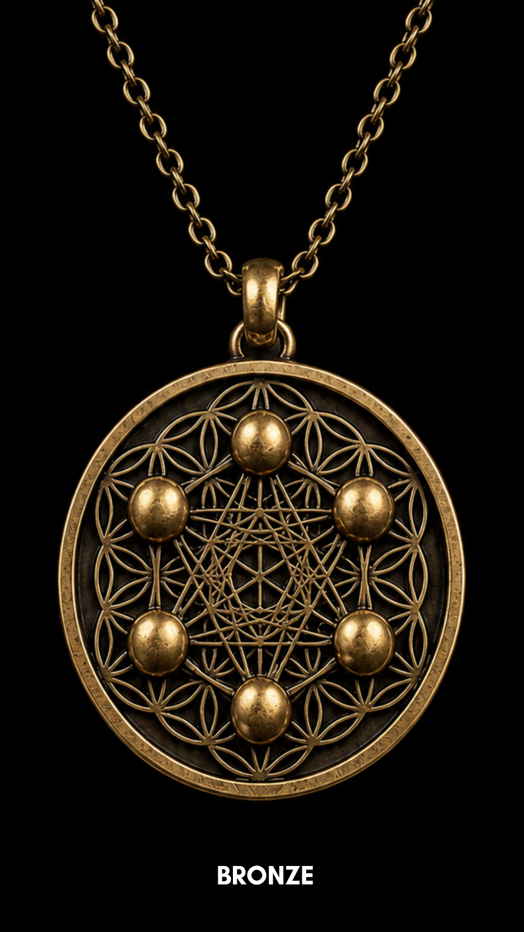 Collar Metatrón | Geometría Sagrada Hecha a Mano | Símbolo de Protección Divina y Expansión Espiritual | Plata de Ley 925, Bañado en Oro de 24K