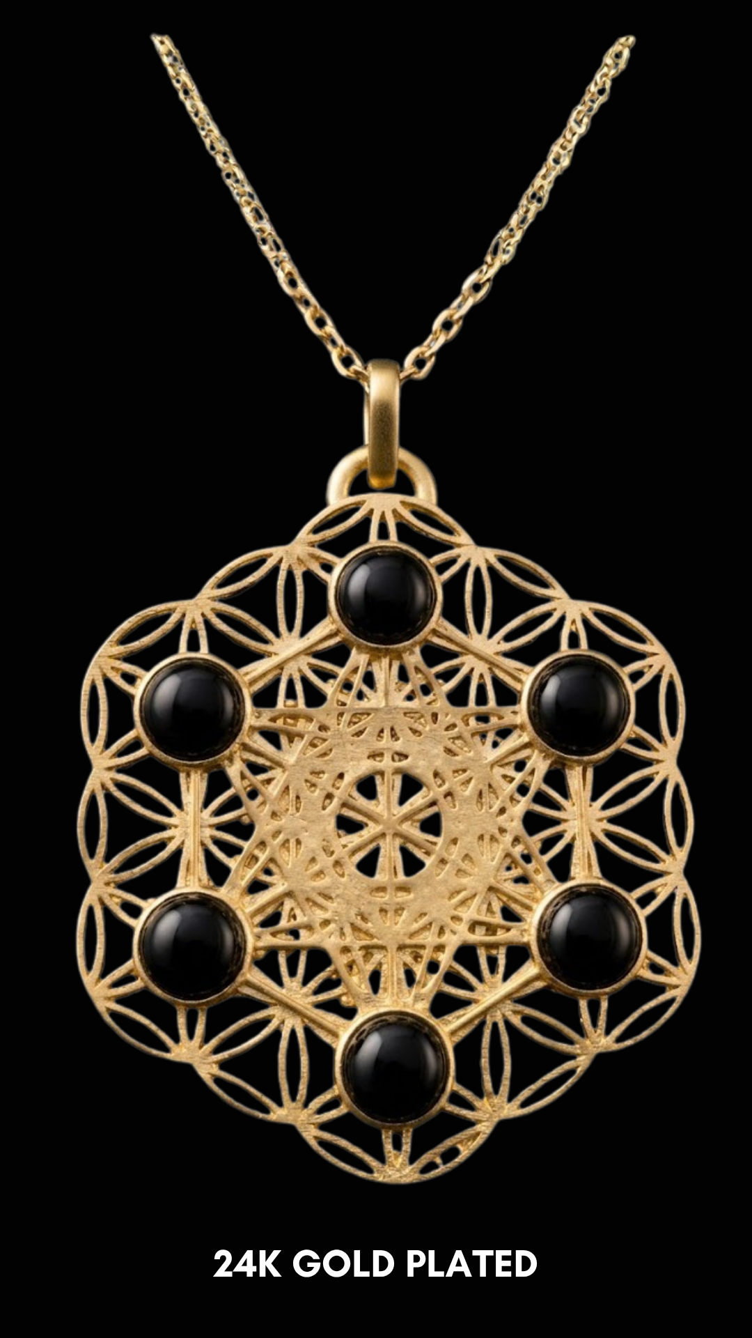Collar Metatrón | Geometría Sagrada Hecha a Mano | Símbolo de Protección Divina y Expansión Espiritual | Plata de Ley 925, Bañado en Oro de 24K