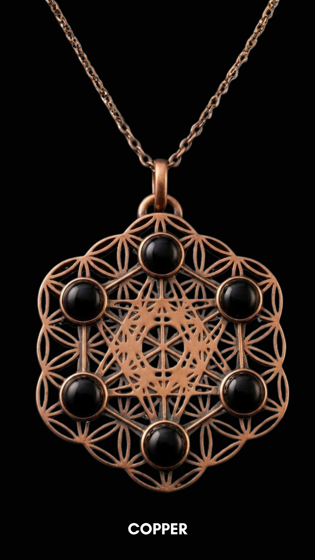 Collar Metatrón | Geometría Sagrada Hecha a Mano | Símbolo de Protección Divina y Expansión Espiritual | Plata de Ley 925, Bañado en Oro de 24K