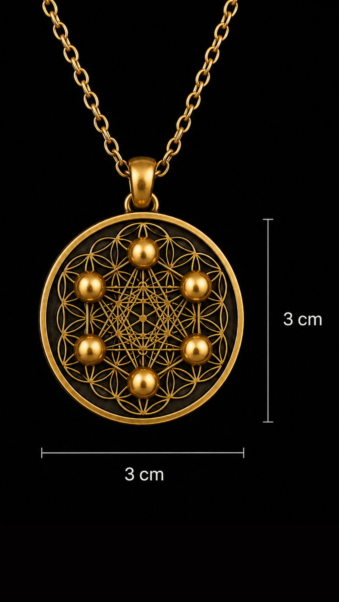 Collar Metatrón | Geometría Sagrada Hecha a Mano | Símbolo de Protección Divina y Expansión Espiritual | Plata de Ley 925, Bañado en Oro de 24K