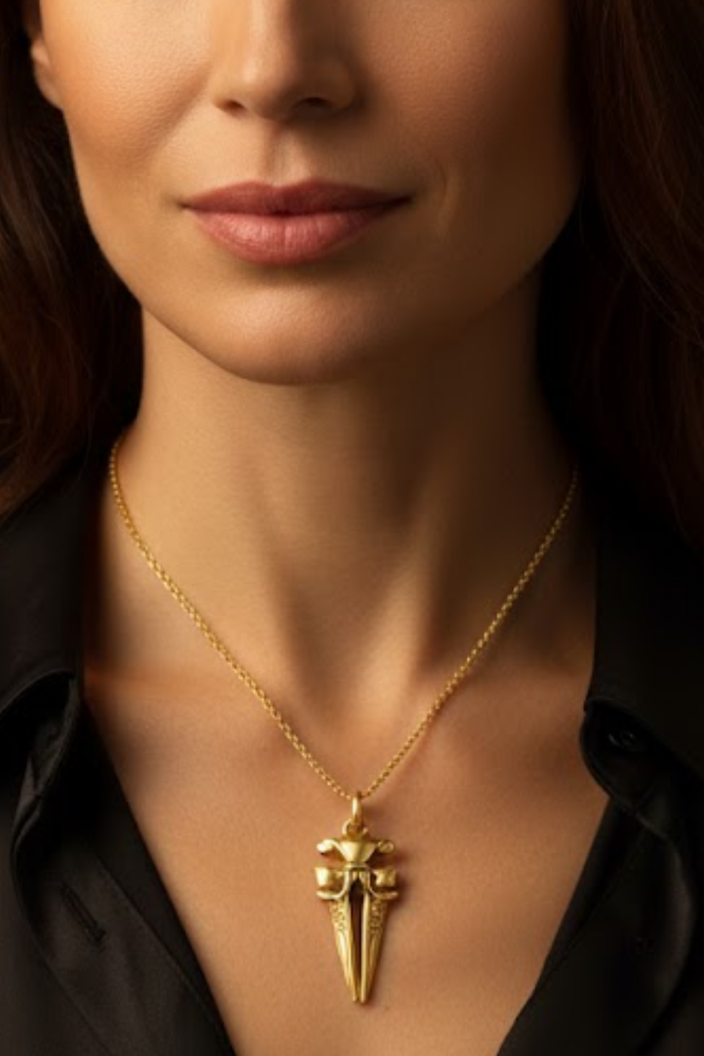 Collar Cabeza de Cuervo | Símbolo de Sabiduría, Transformación y Misterio | Hecho a mano en Plata 925, Baño de Oro 24K, Bronce