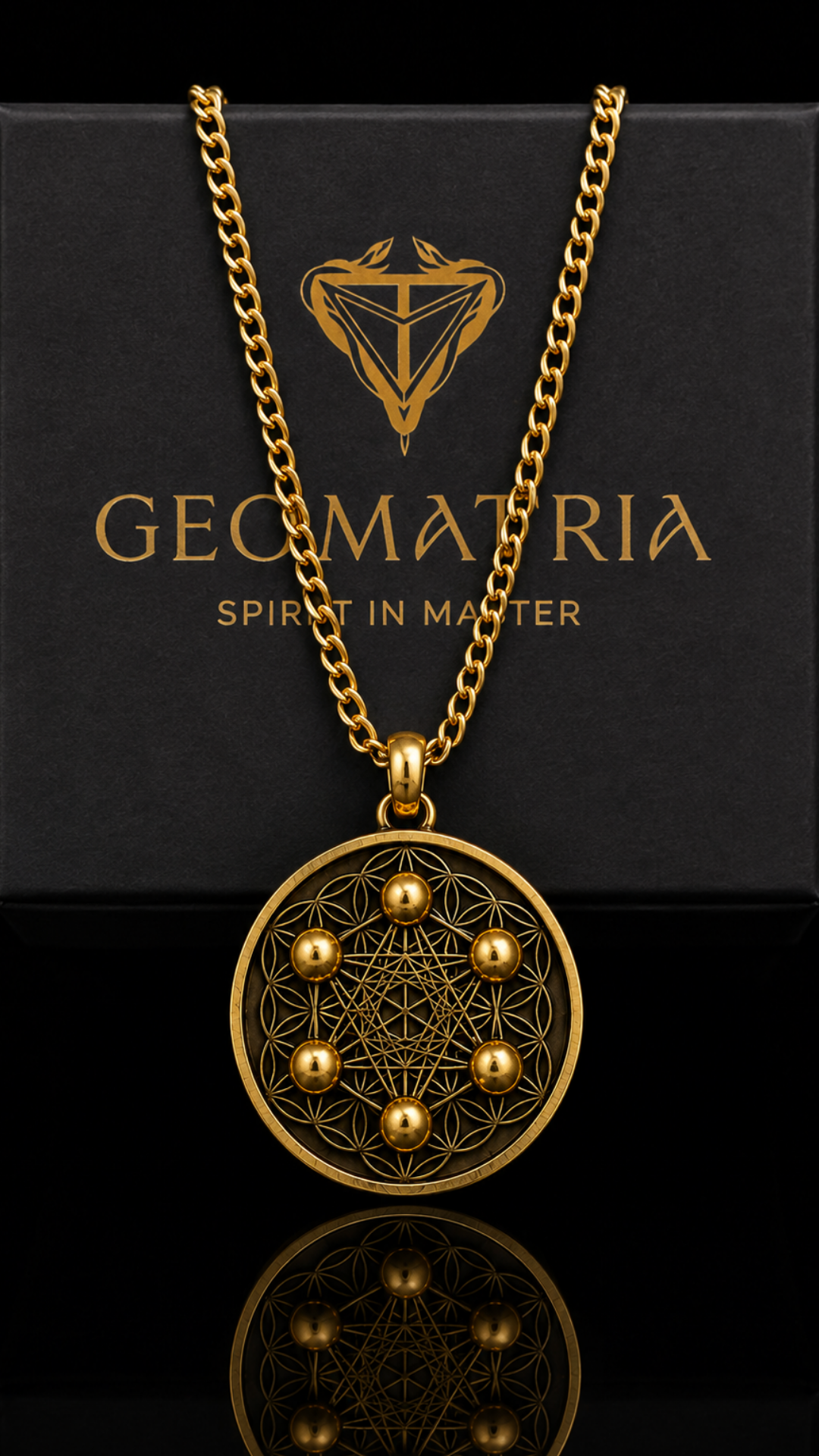 Collar Metatrón | Geometría Sagrada Hecha a Mano | Símbolo de Protección Divina y Expansión Espiritual | Plata de Ley 925, Bañado en Oro de 24K