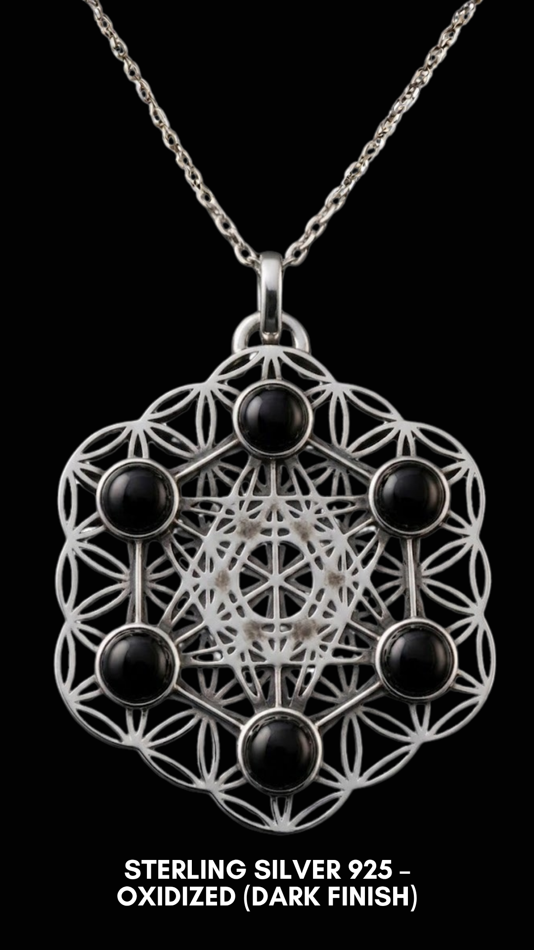 Collar Metatrón | Geometría Sagrada Hecha a Mano | Símbolo de Protección Divina y Expansión Espiritual | Plata de Ley 925, Bañado en Oro de 24K