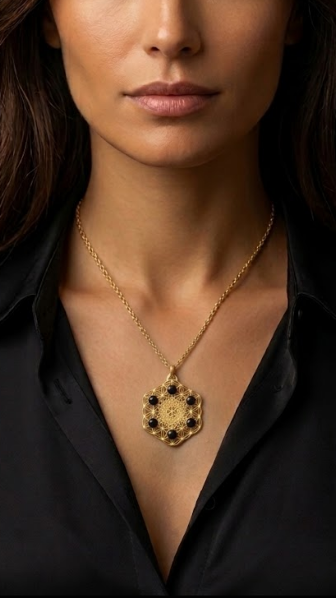 Collar Metatrón | Geometría Sagrada Hecha a Mano | Símbolo de Protección Divina y Expansión Espiritual | Plata de Ley 925, Bañado en Oro de 24K