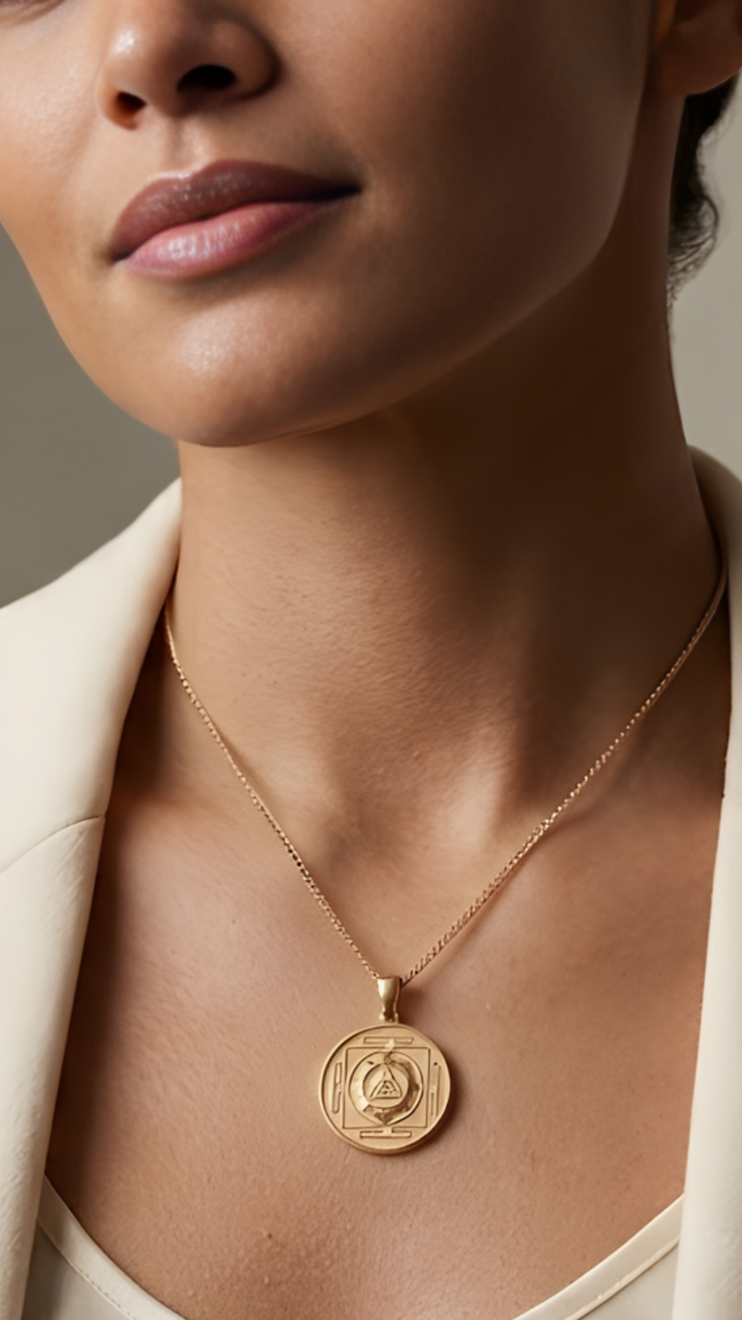 Ganesha Yantra Necklace | Handmade  in 18K Gold | Amulet of Wisdom & Protection