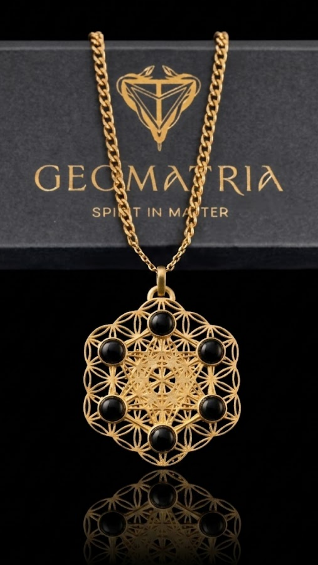 Collar Metatrón | Geometría Sagrada Hecha a Mano | Símbolo de Protección Divina y Expansión Espiritual | Plata de Ley 925, Bañado en Oro de 24K