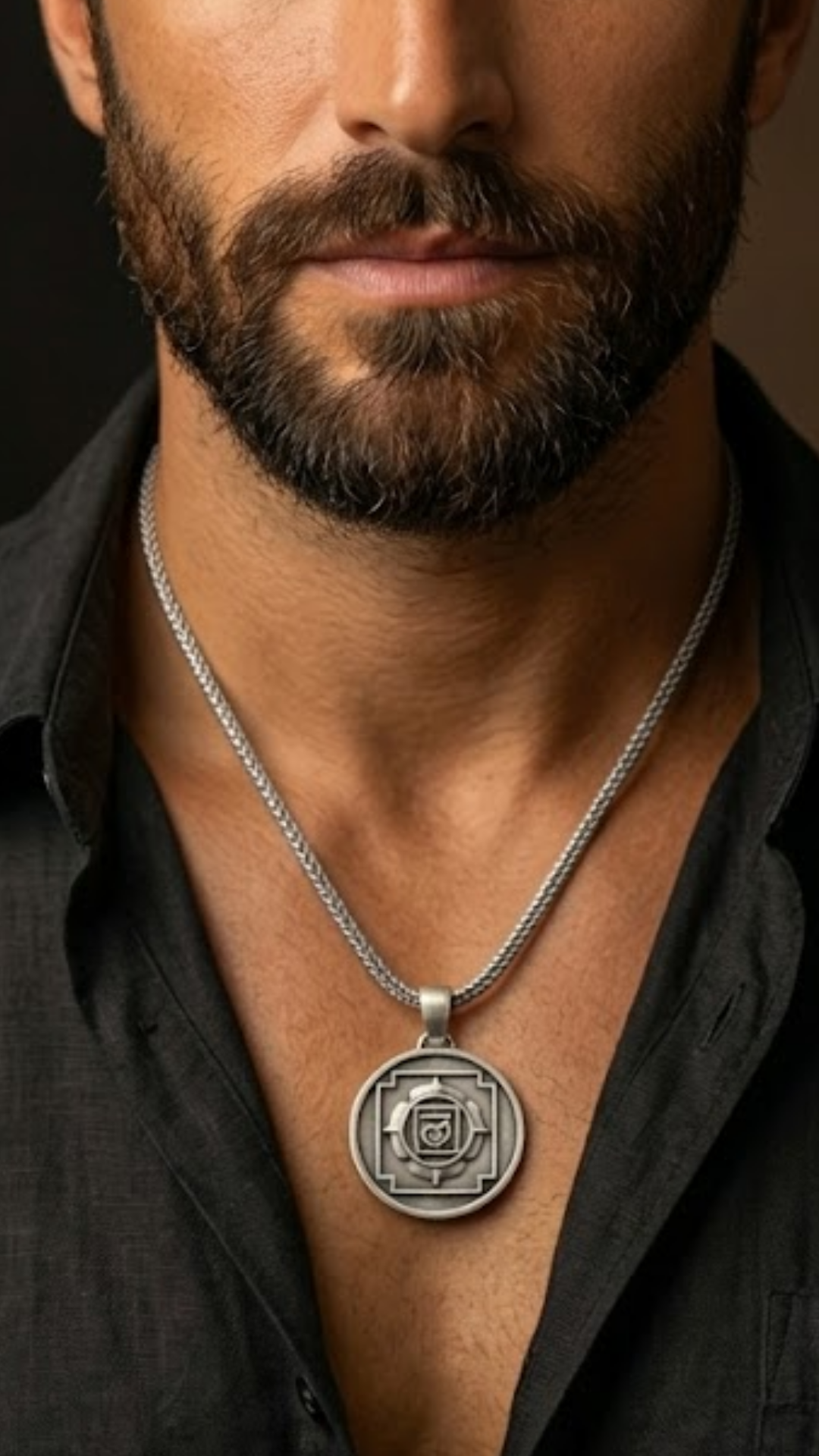 Anahata Yantra Necklace | Sacred Heart Chakra Pendant | Handmade in 925 Sterling Silver, 24K Gold Plated, Bronze (Copy)