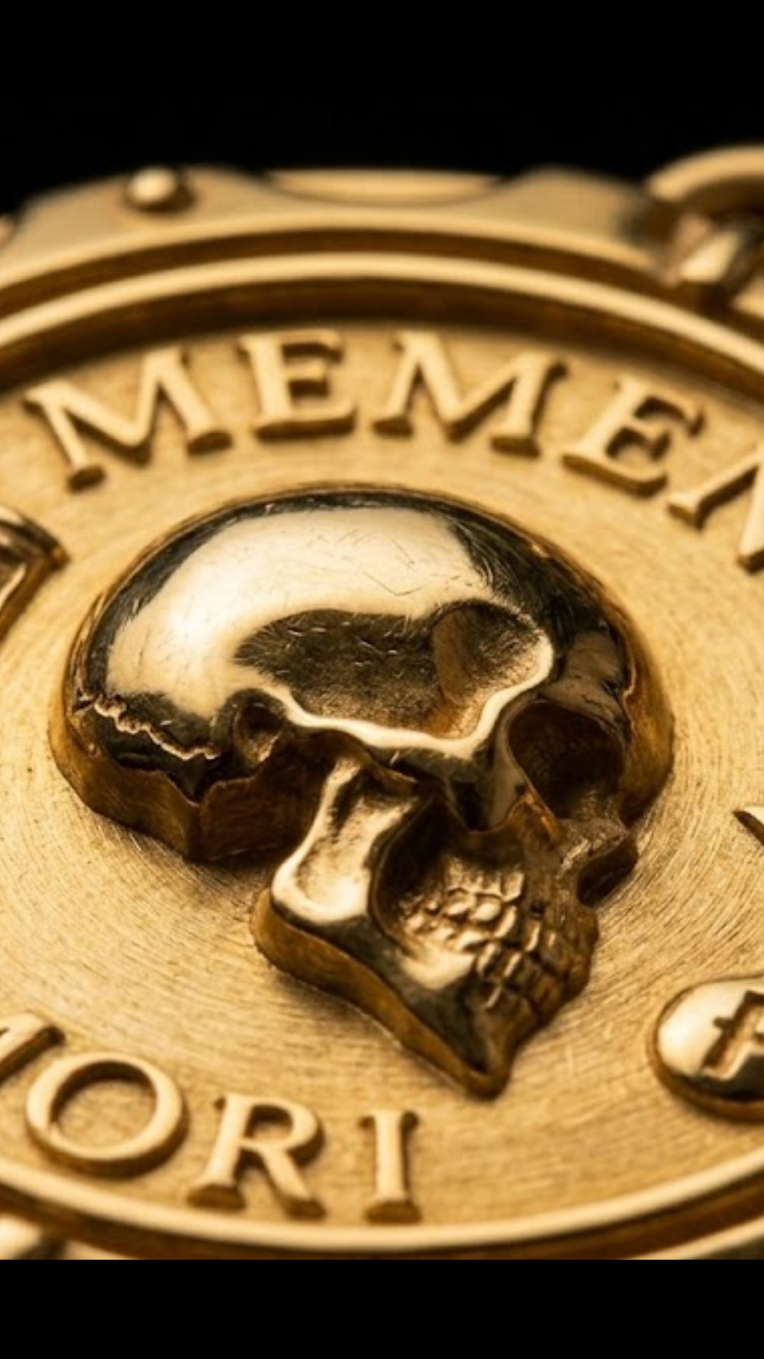 Memento Mori Necklace - Dual Metal Pendant | Handmade in 18k Gold | Symbol of Life, Death & Awareness