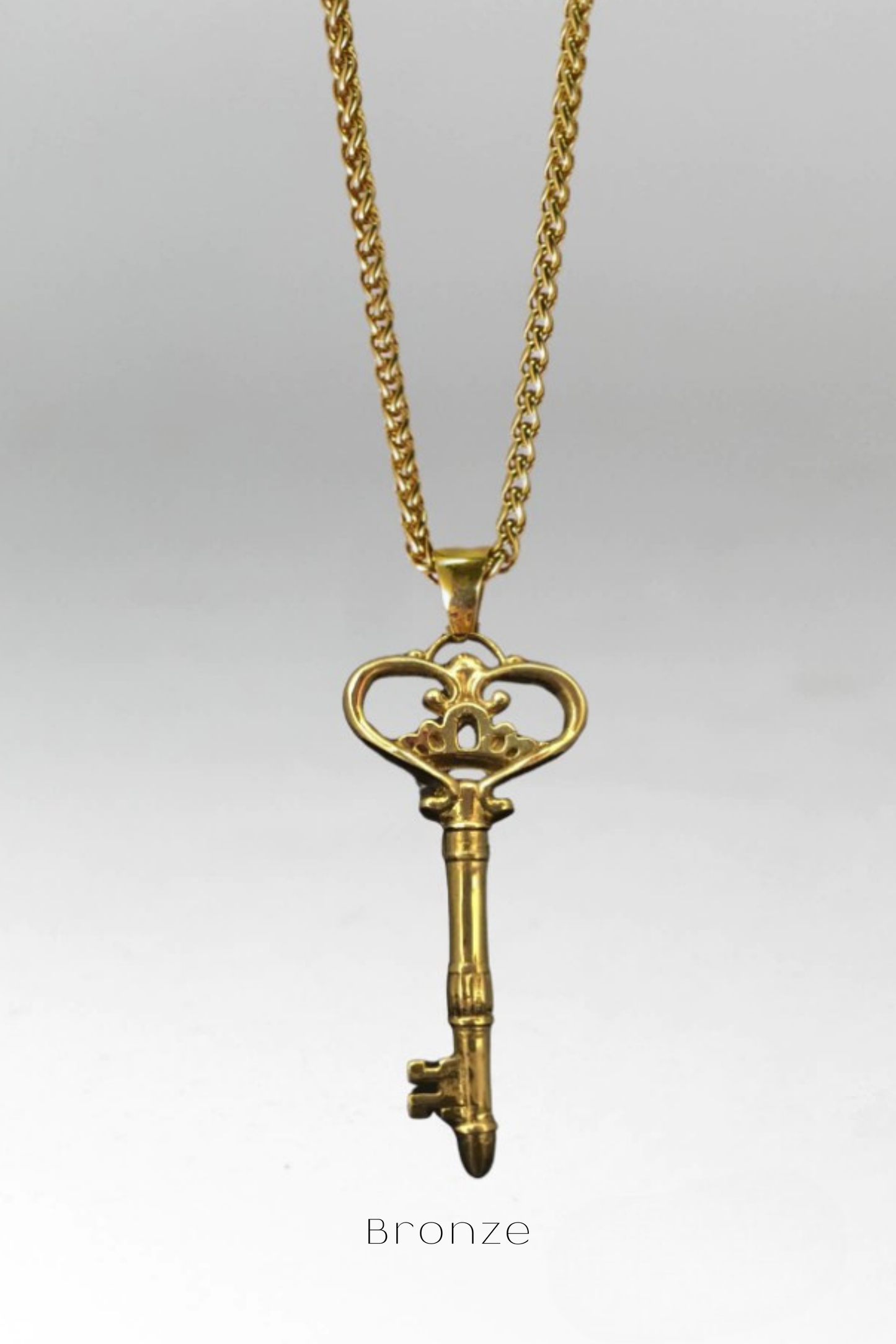 Key Necklace – Handmade Symbolic Pendant in Bronze, Sterling Silver, Copper & 24K Gold Plated | Jewelry of New Beginnings, Unisex Gift
