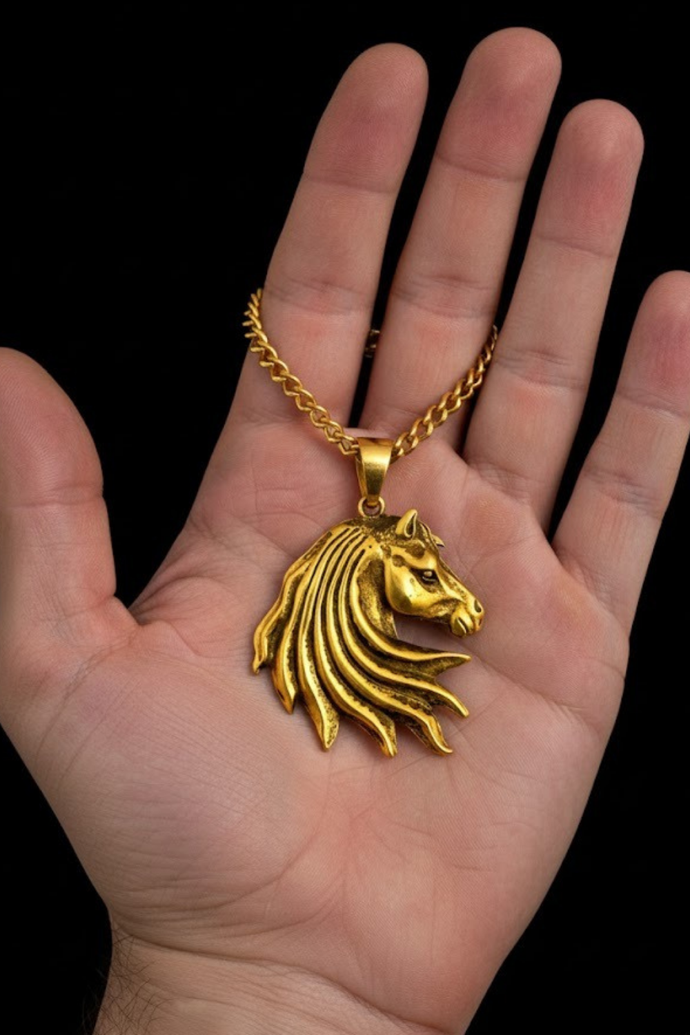 Collar Cabeza de Caballo | Símbolo de Libertad y Fortaleza Noble | Hecho a mano en Plata 925, Baño de Oro 24K, Bronce, Cobre