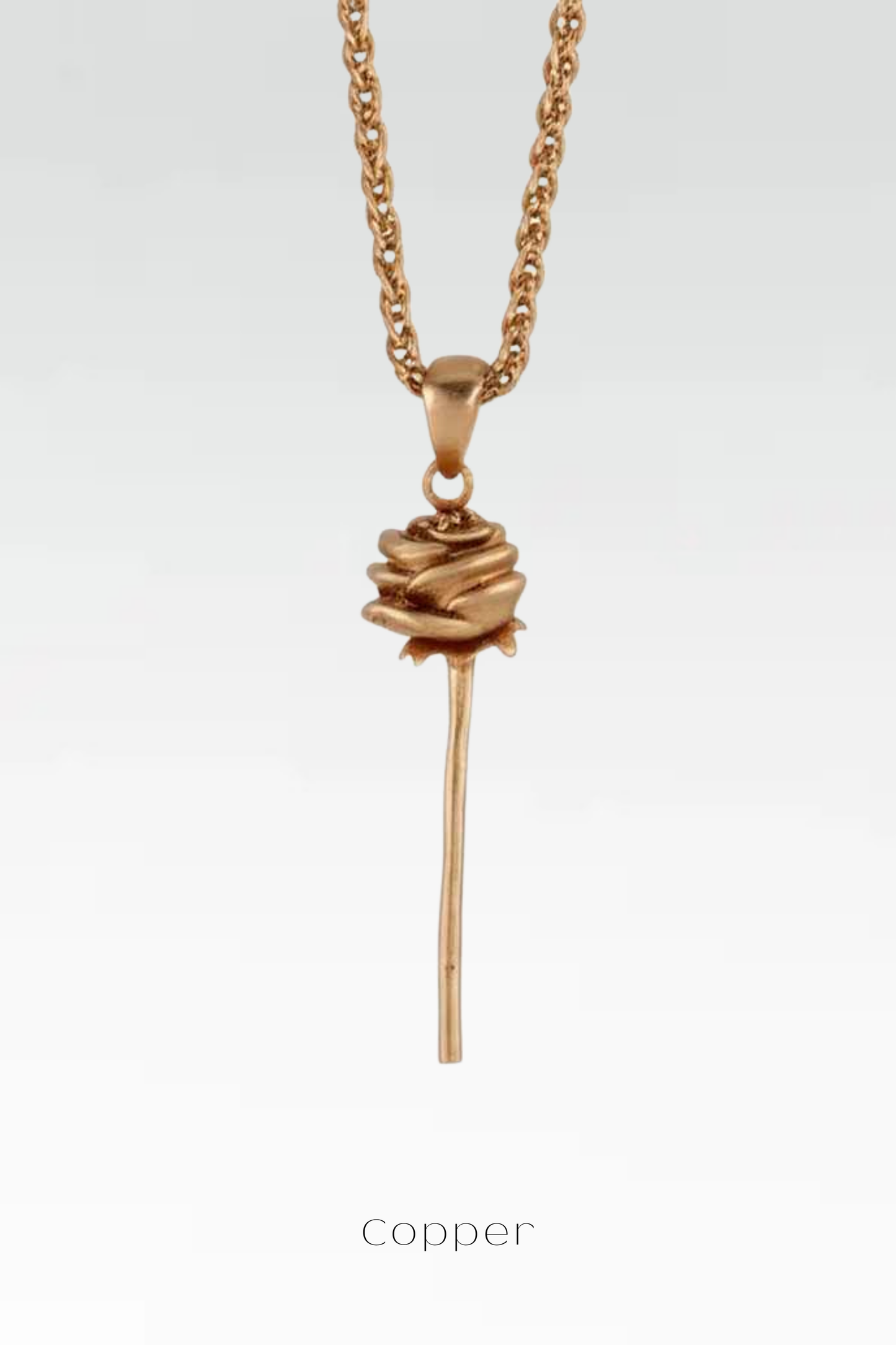 Collar de Rosa – Colgante artesanal en oro de 24 quilates, plata de ley, bronce y cobre | Joyería unisex simbólica, regalo de amor y belleza 