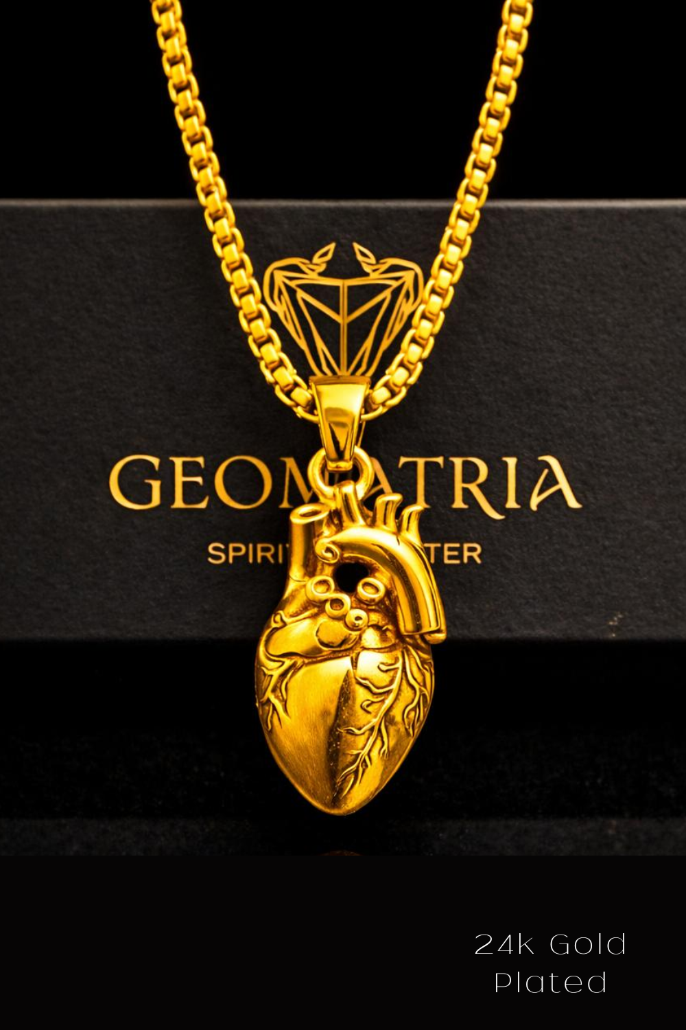 Anatomical Heart Necklace | Symbol of Life, Emotion and Authenticity | Handmade in 925 Sterling Silver, 24k Gold Plated, Copper, Bronze