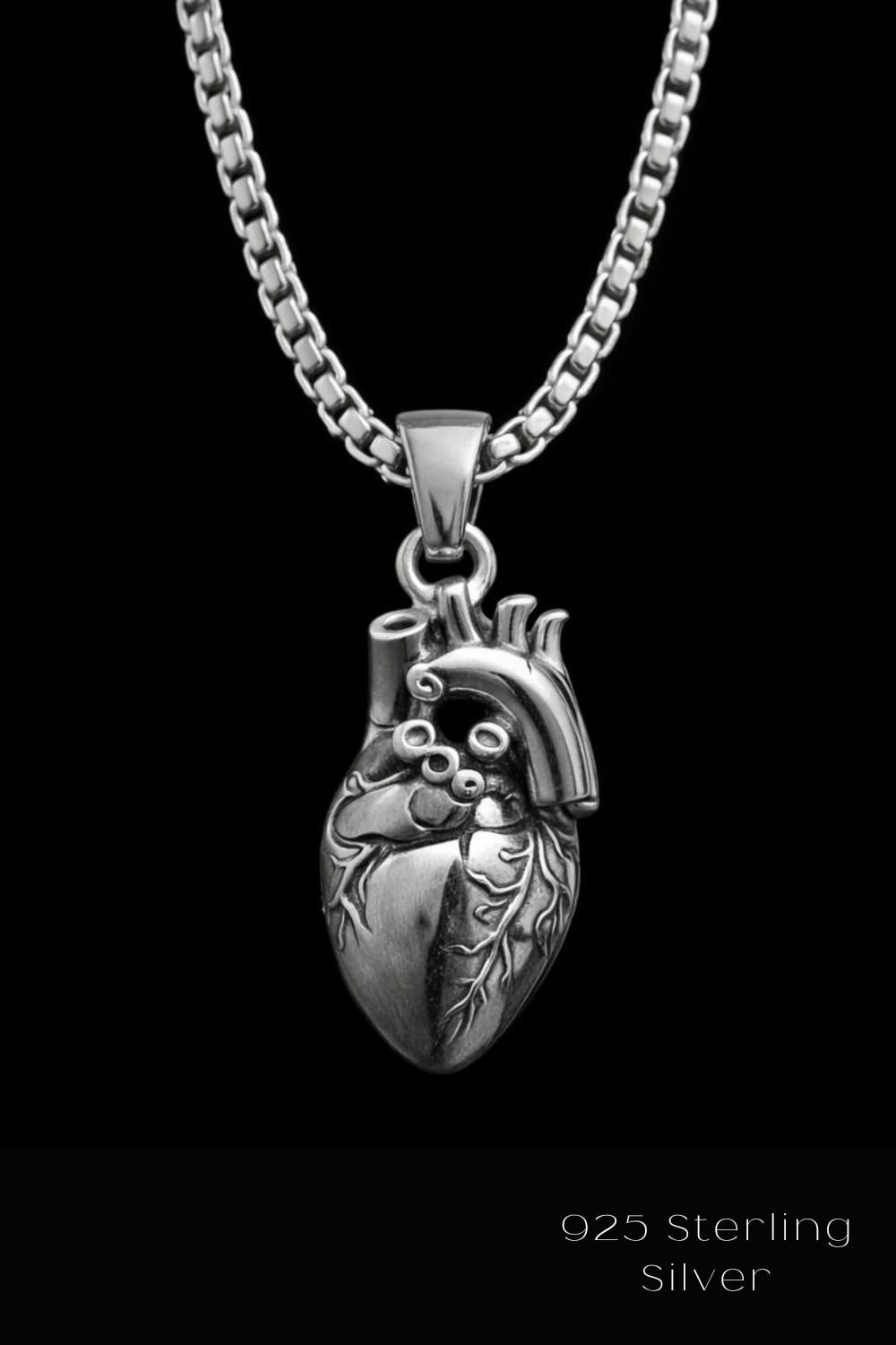 Anatomical Heart Necklace | Symbol of Life, Emotion and Authenticity | Handmade in 925 Sterling Silver, 24k Gold Plated, Copper, Bronze