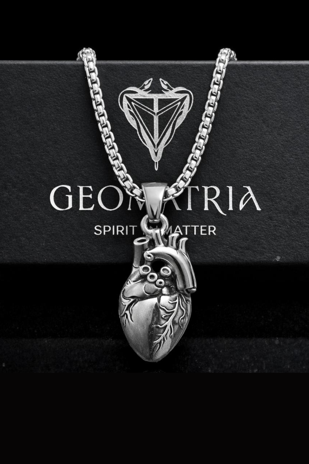 Anatomical Heart Necklace | Symbol of Life, Emotion and Authenticity | Handmade in 925 Sterling Silver, 24k Gold Plated, Copper, Bronze