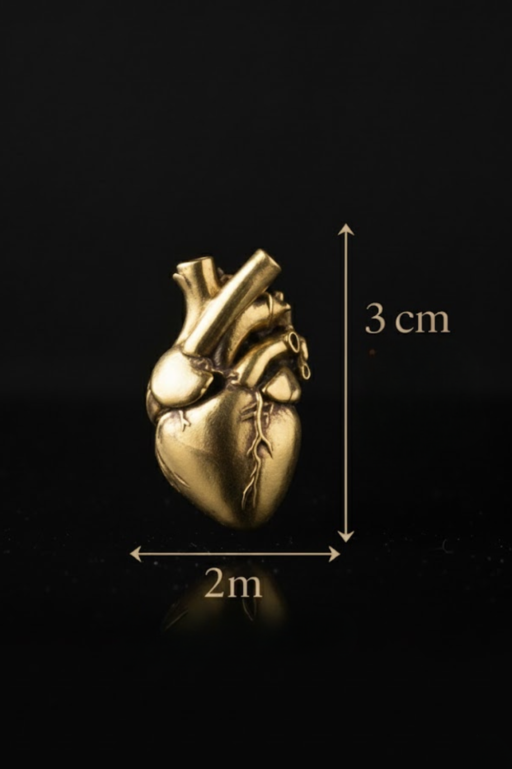 Anatomical Heart Necklace | Symbol of Life, Emotion and Authenticity | Handmade in 925 Sterling Silver, 24k Gold Plated, Copper, Bronze